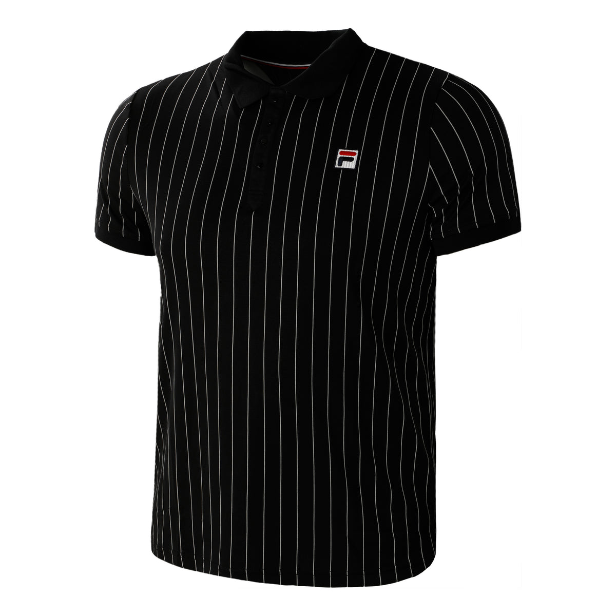 Fila Stripes Polo Herrer-Sort,Hvid Fila Stripes Polo Herrer-Sort,Hvid