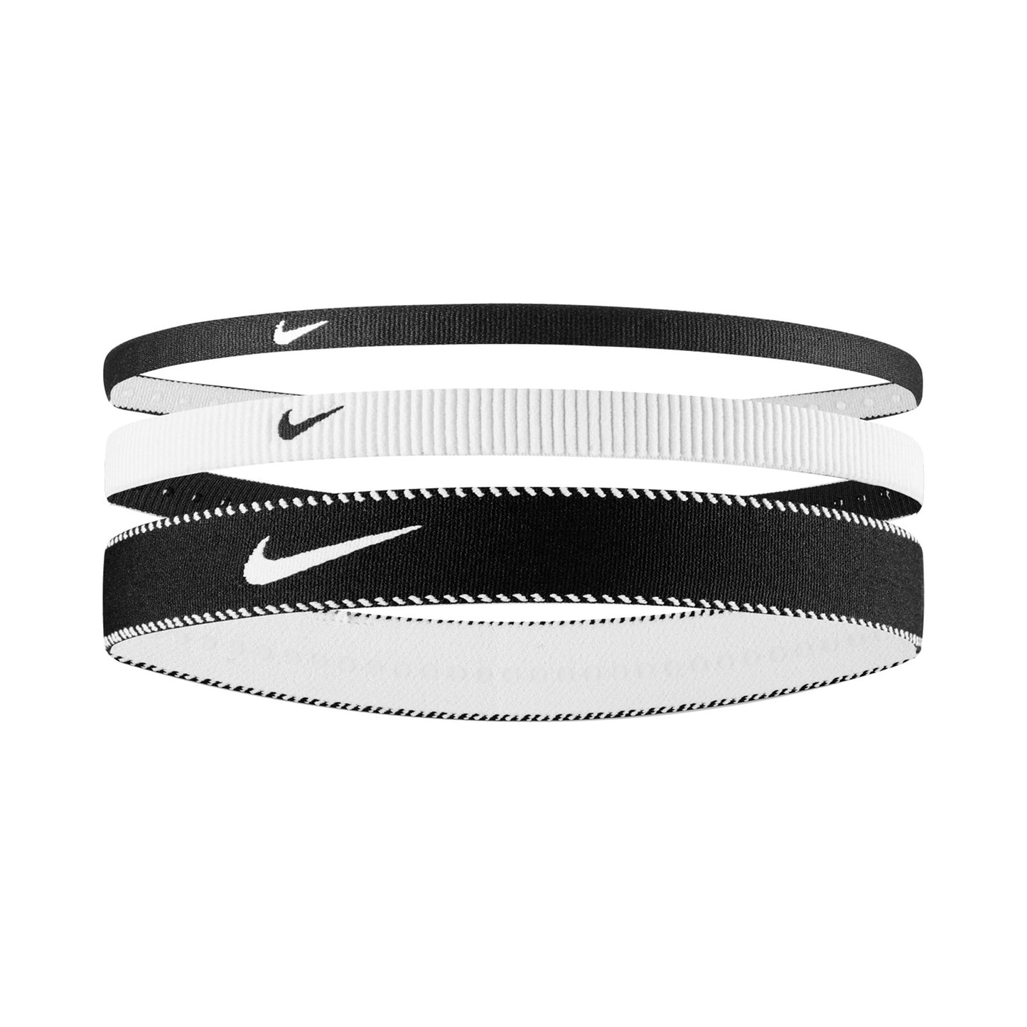 Nike Nike Flex Classic Mixed Hårbånd Pakke Med 3-Sort,Hvid Nike Nike Flex Classic Mixed Hårbånd Pakke Med 3-Sort,Hvid