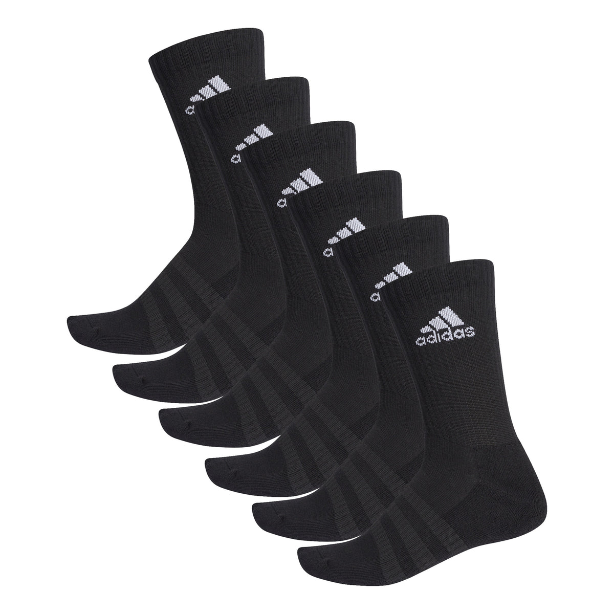 adidas Cush Crew Sportssokker Pakke med 6 Unisex - sort, hvid adidas Cush Crew Sportssokker Pakke med 6 Unisex - sort, hvid