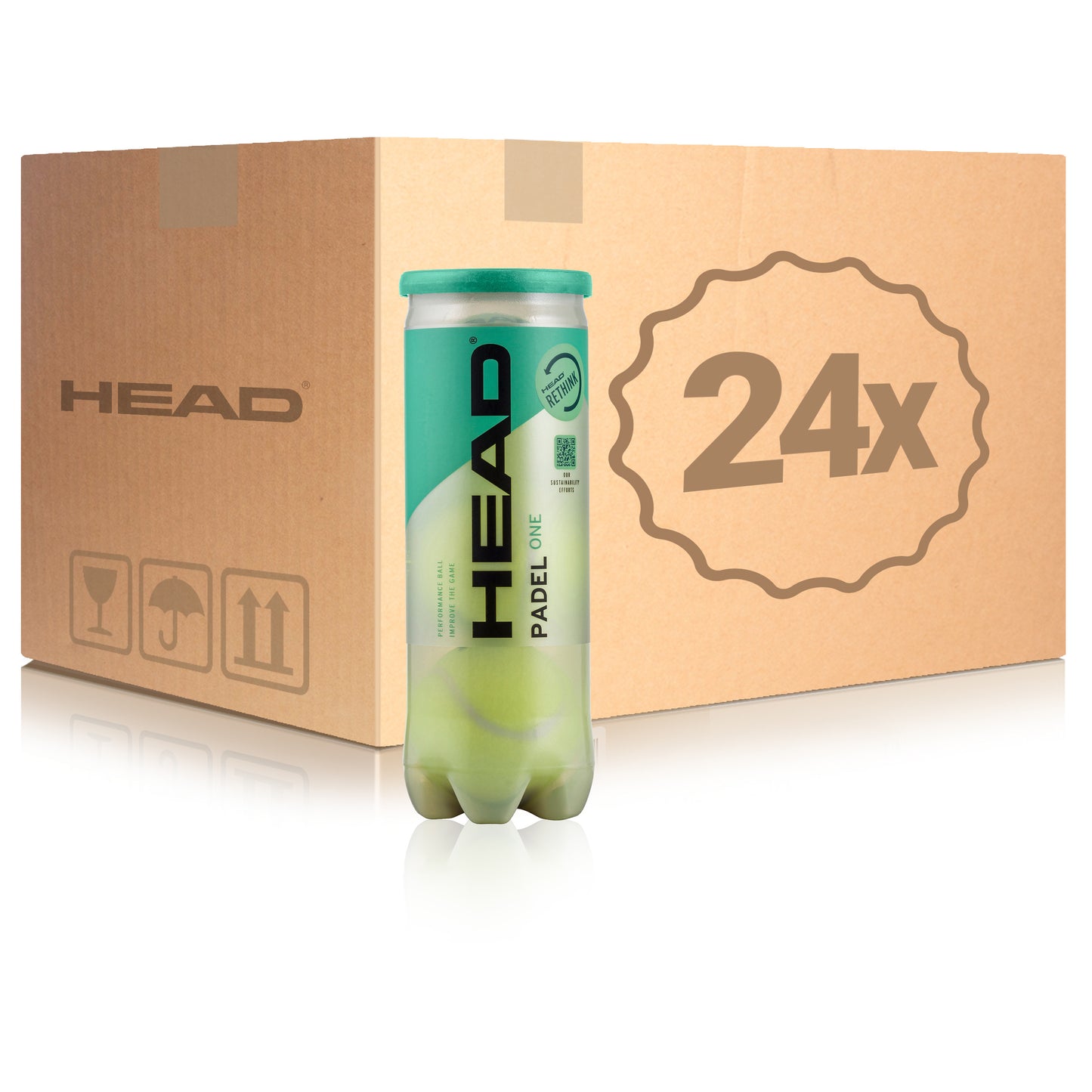 HEAD 24x dåse med 3 Padel One HEAD 24x dåse med 3 Padel One