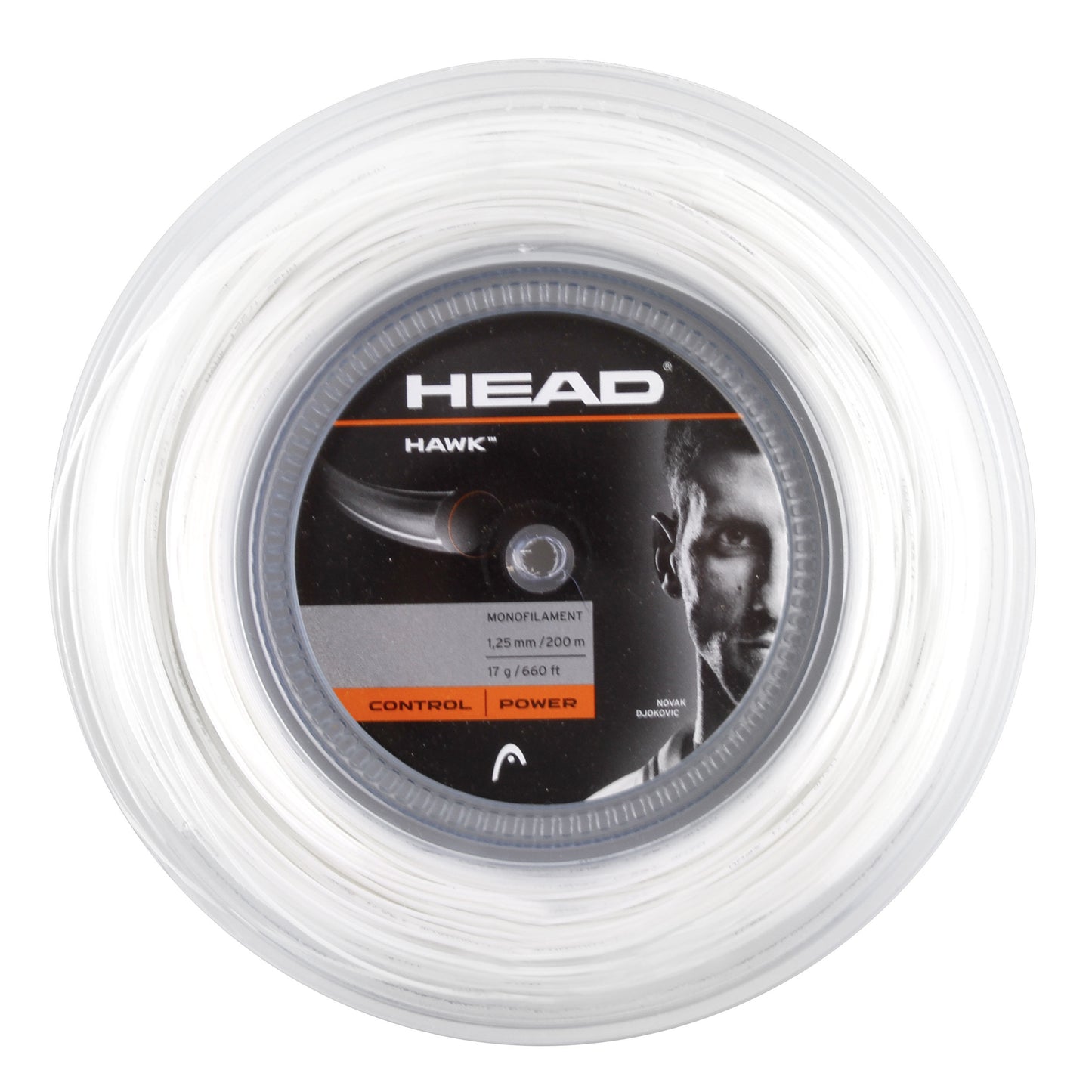 HEAD Hawk Strenge,Rulle 200m-Hvid HEAD Hawk Strenge,Rulle 200m-Hvid