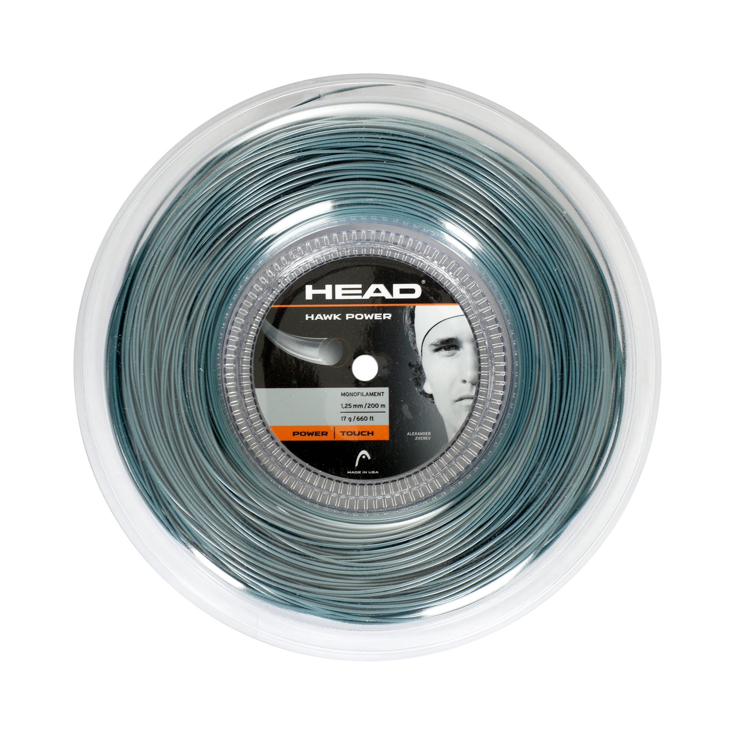 HEAD Hawk Power Strenge,Rulle 200m-Antracit HEAD Hawk Power Strenge,Rulle 200m-Antracit