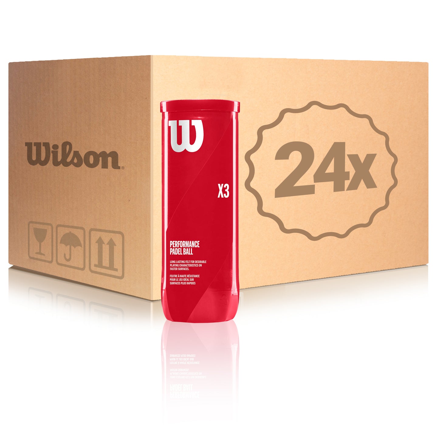 Wilson 24x dåse med 3 Padel X3 Ball I karton Wilson 24x dåse med 3 Padel X3 Ball I karton
