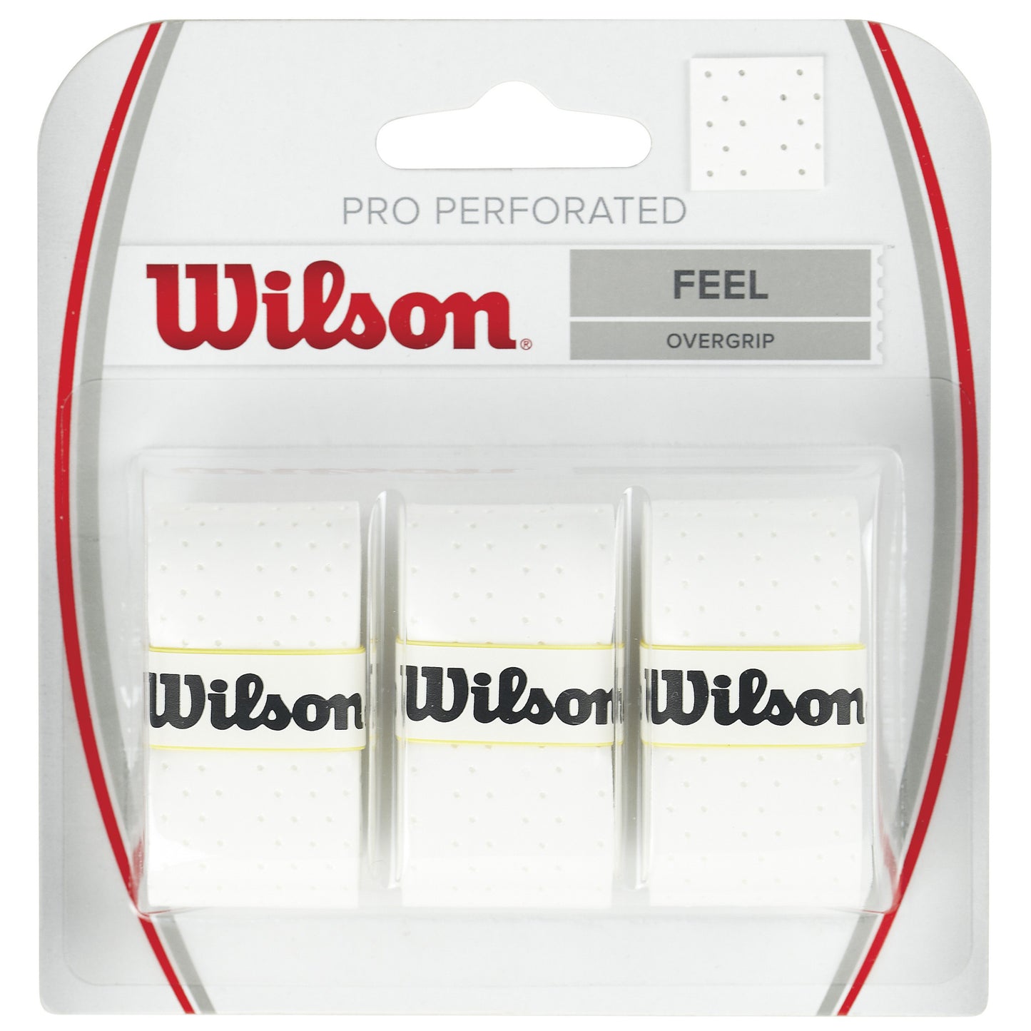 Wilson Pro Overgrip Perforated Pakke Med 3-Hvid Wilson Pro Overgrip Perforated Pakke Med 3-Hvid
