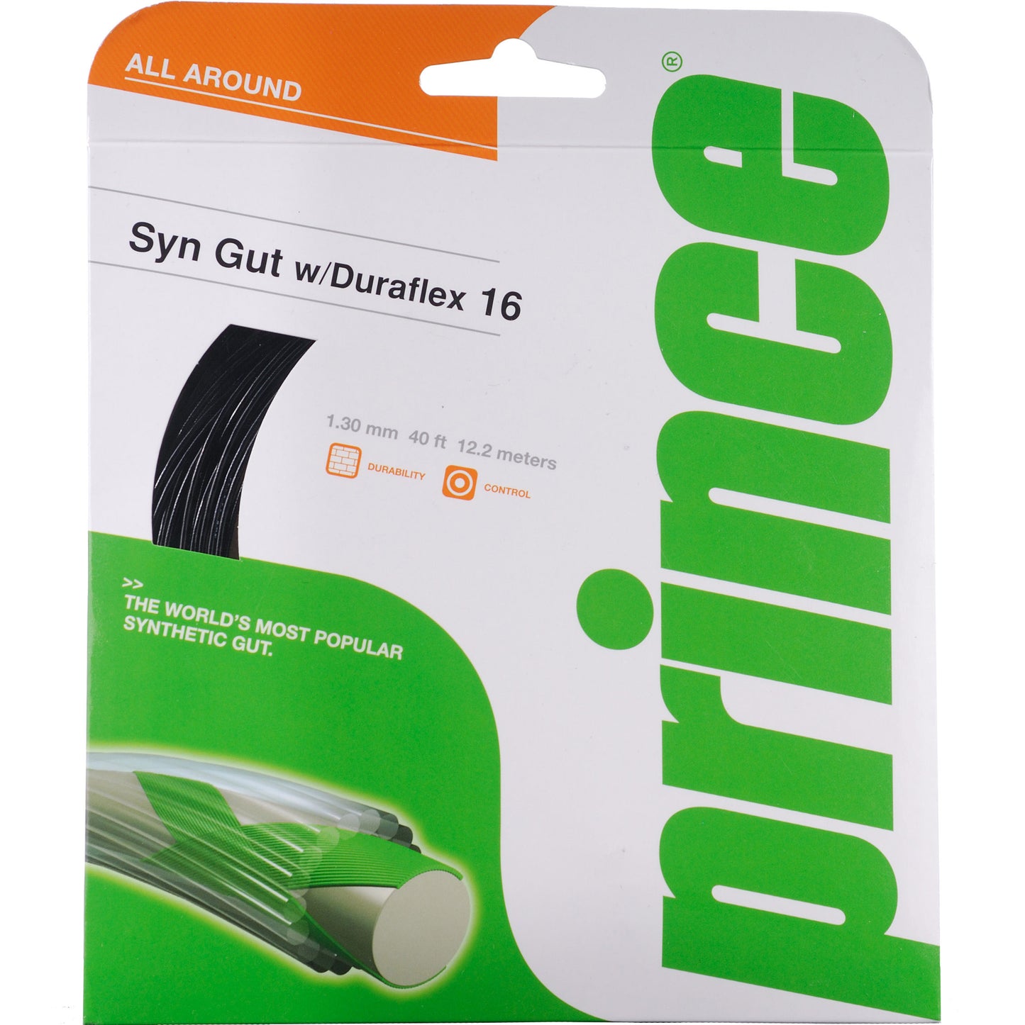 Prince Synthetic Gut Duraflex Strengesæt 12,2m-Sort Prince Synthetic Gut Duraflex Strengesæt 12,2m-Sort