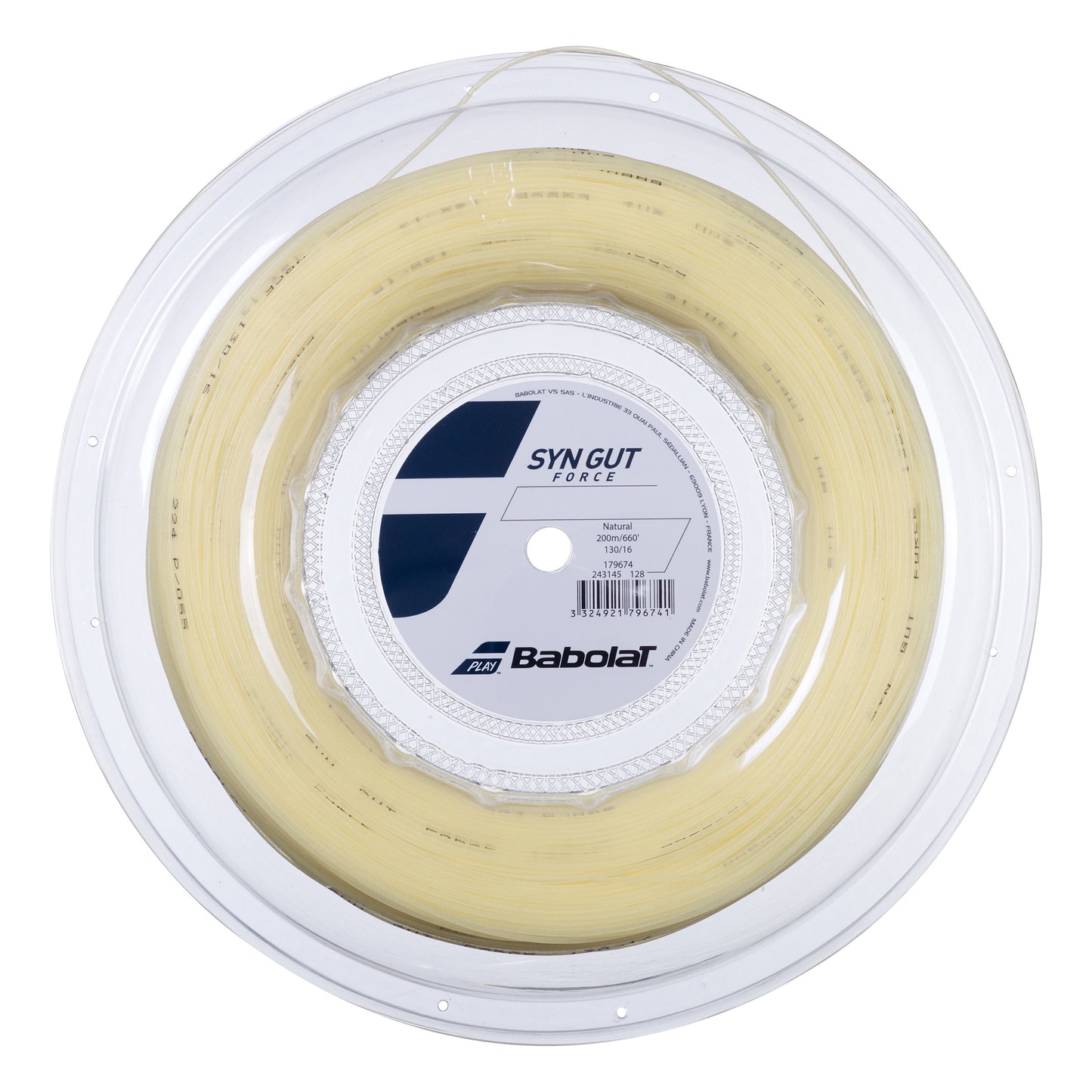 Babolat Synthetic Gut Force Strenge,Rulle 200m-Naturfarvet Babolat Synthetic Gut Force Strenge,Rulle 200m-Naturfarvet