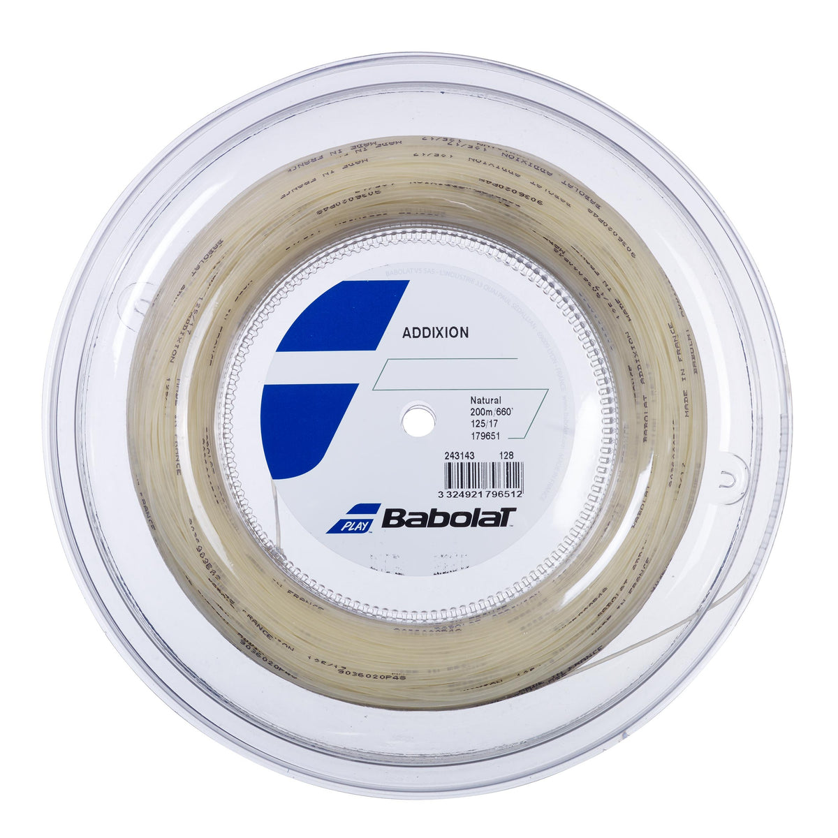 Babolat Addixion Strenge,Rulle 200m-Naturfarvet Babolat Addixion Strenge,Rulle 200m-Naturfarvet