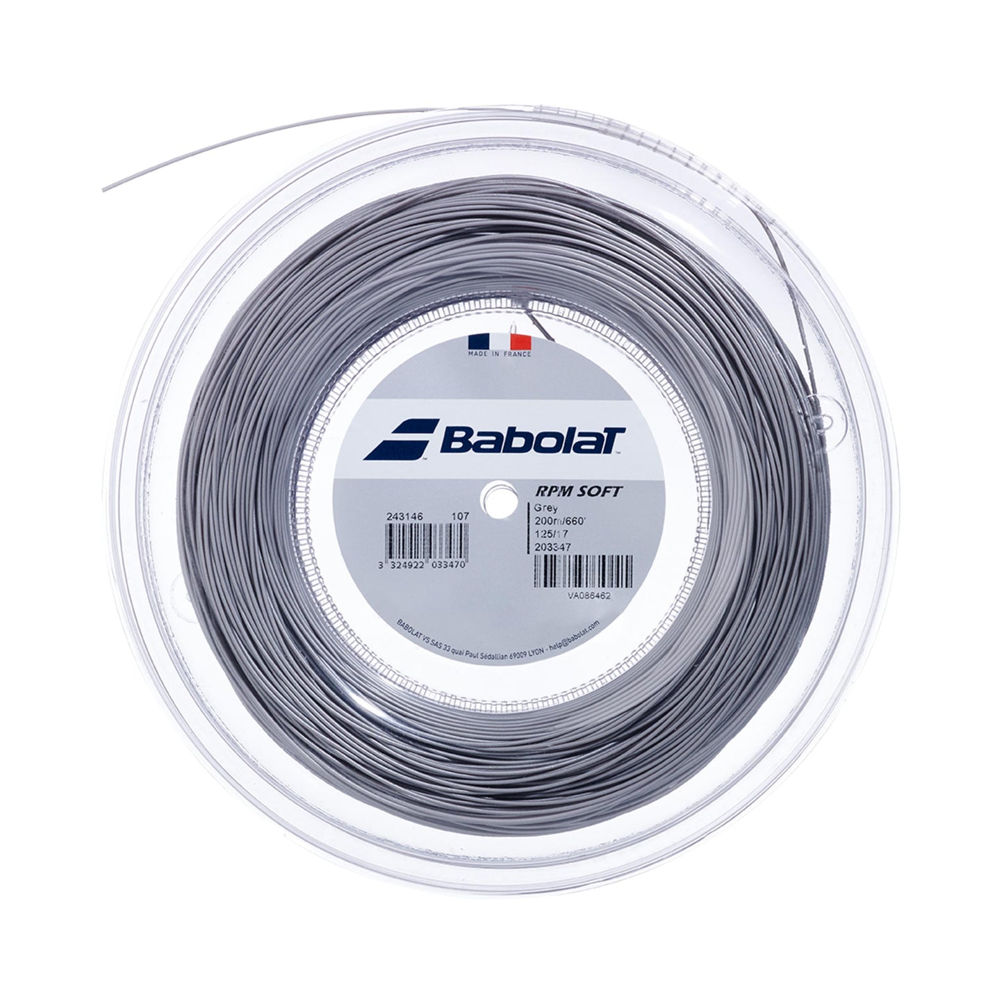 Babolat RPM Soft Strenge,Rulle 200m-Grå Babolat RPM Soft Strenge,Rulle 200m-Grå