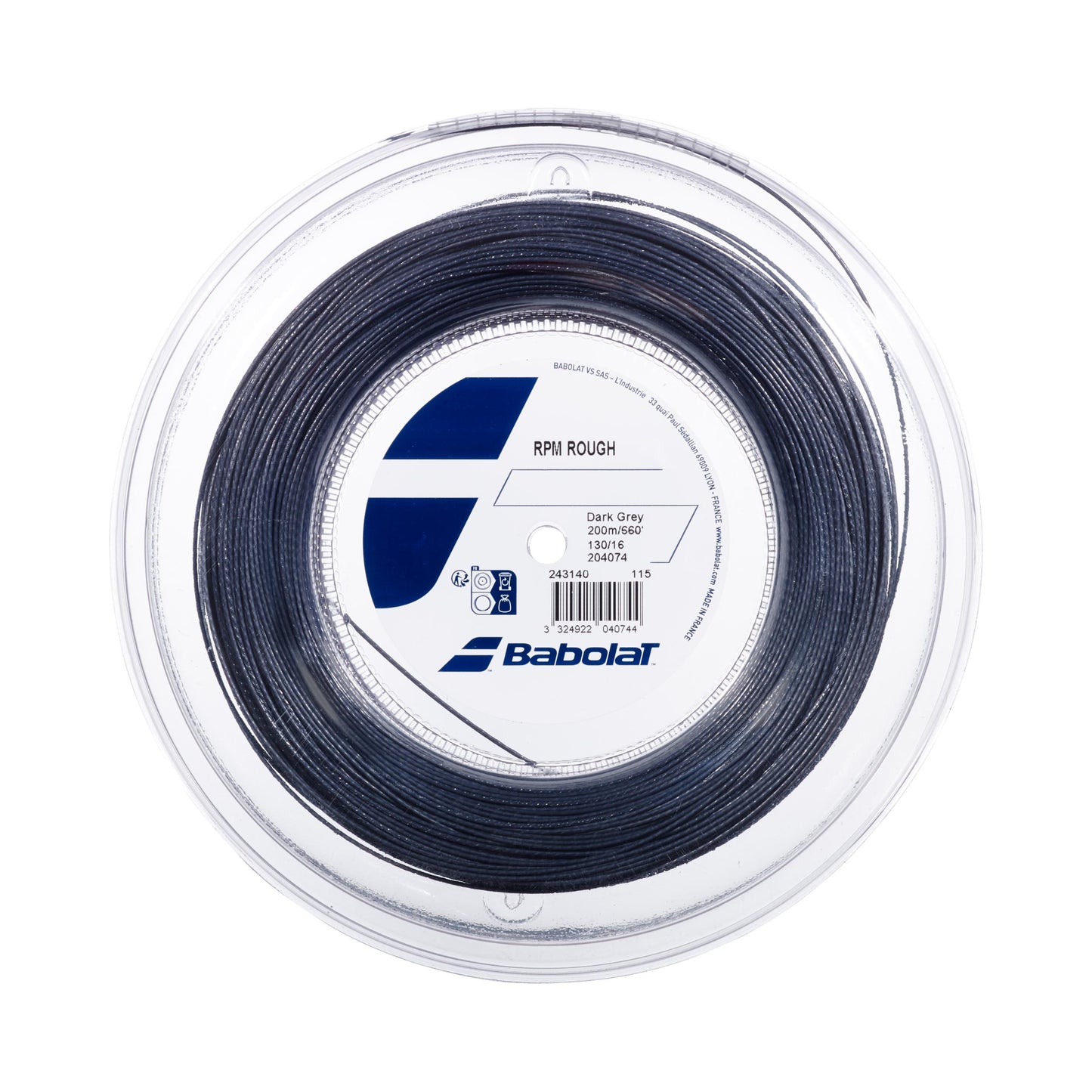 Babolat RPM Rough Strenge,Rulle 200m-Grå Babolat RPM Rough Strenge,Rulle 200m-Grå