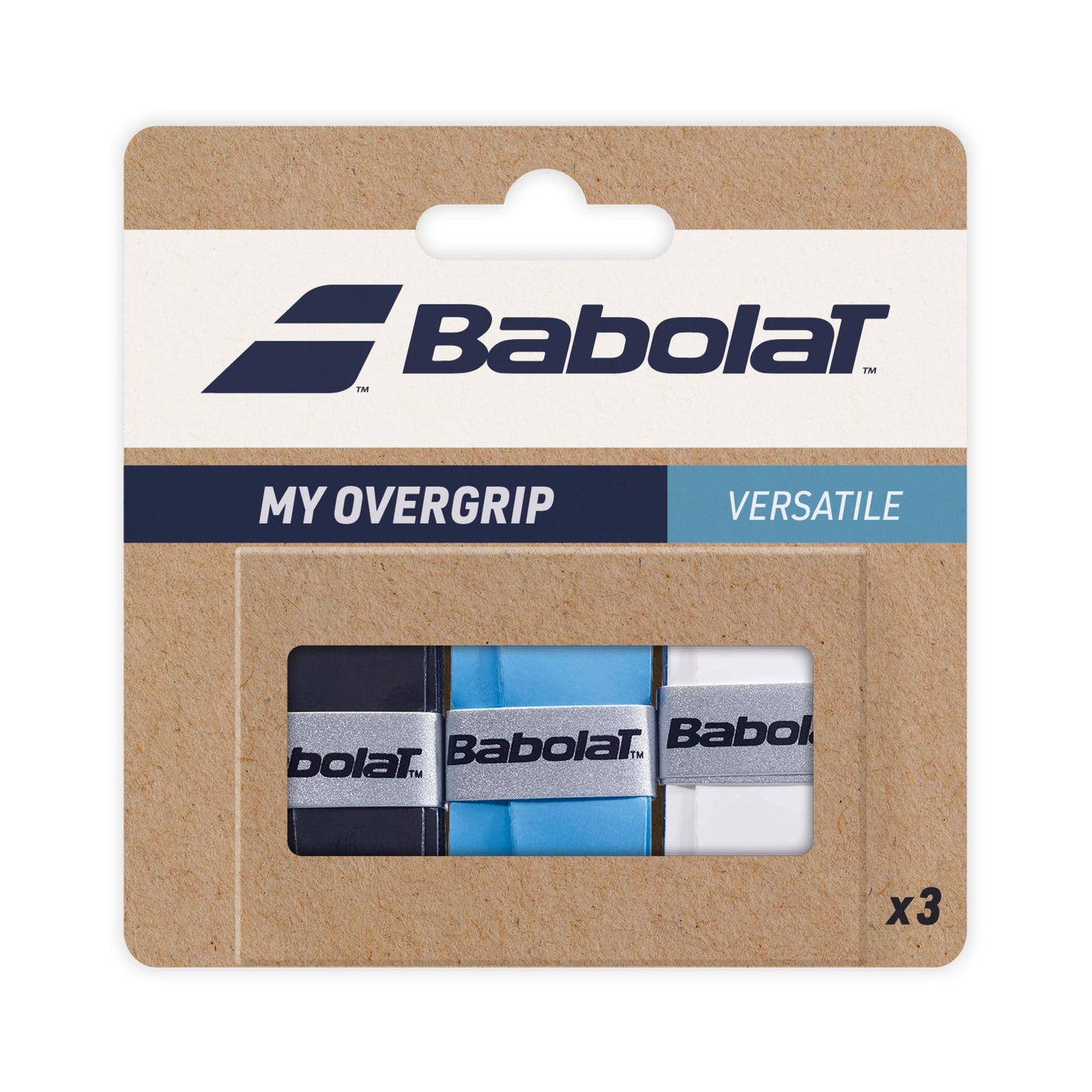 Babolat My Overgrip Pakke med 3 - sort, hvid Babolat My Overgrip Pakke med 3 - sort, hvid