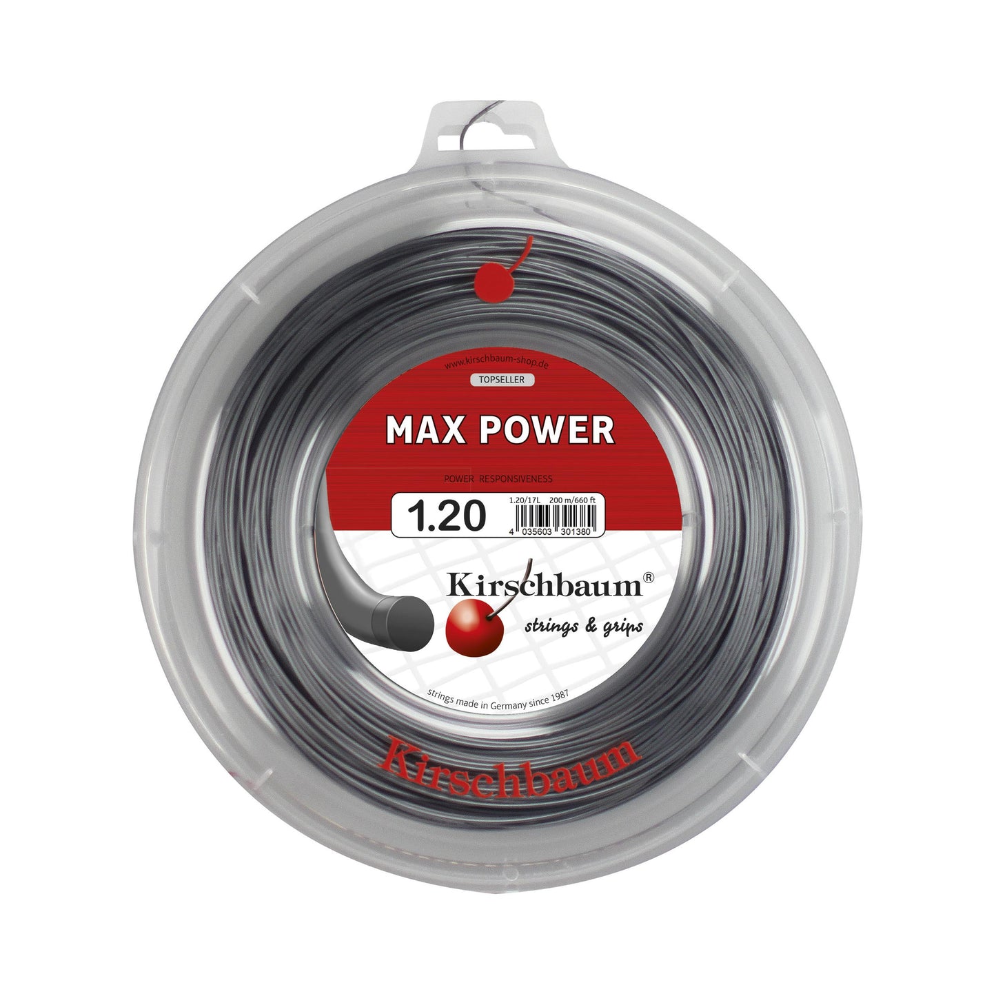 Kirschbaum Max Power Strenge,Rulle 200m-Antracit Kirschbaum Max Power Strenge,Rulle 200m-Antracit