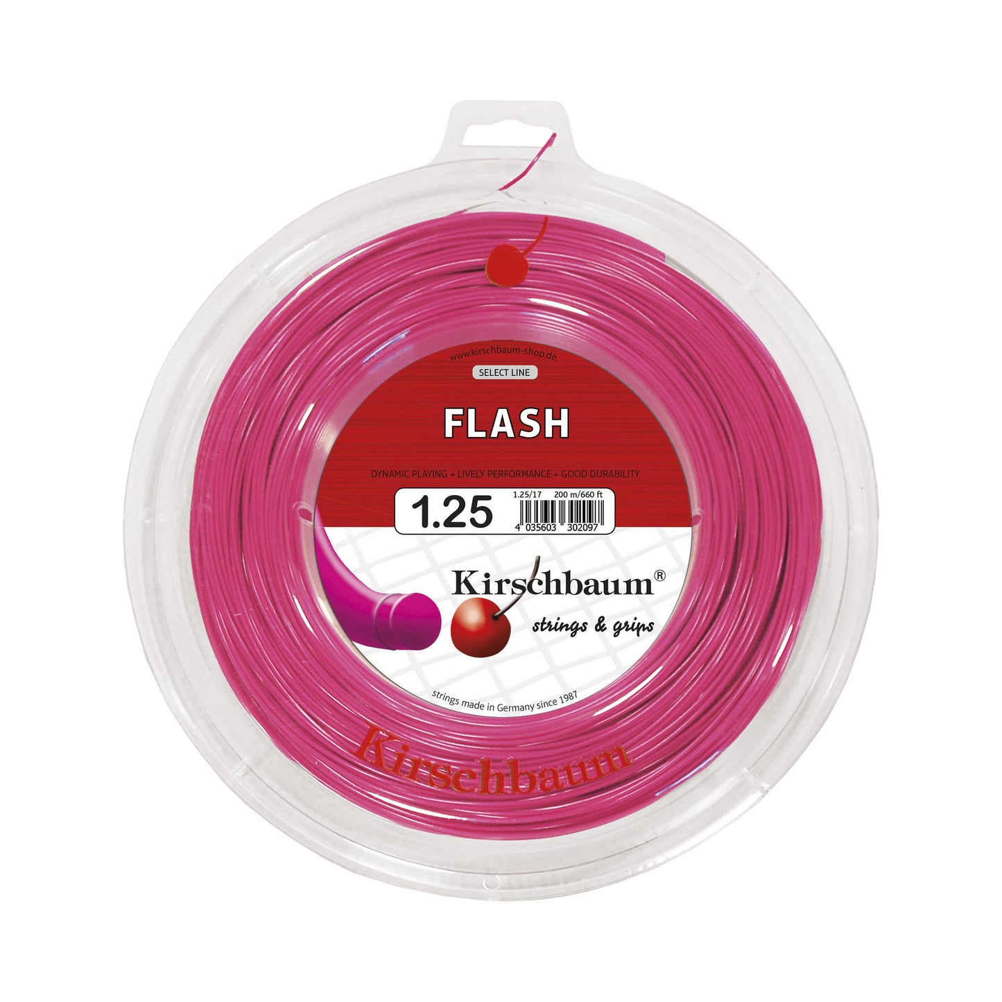 Kirschbaum Flash Strenge,Rulle 200m-Pink Kirschbaum Flash Strenge,Rulle 200m-Pink