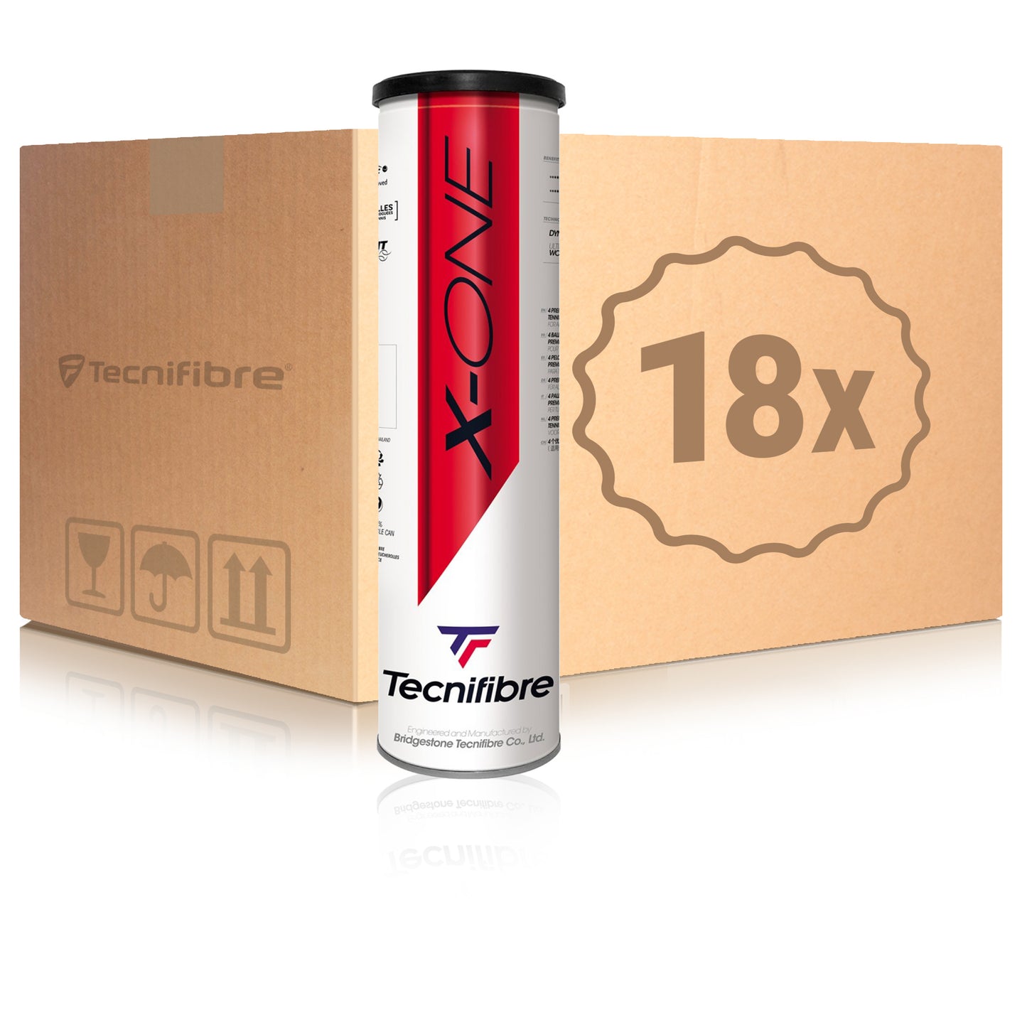 Tecnifibre 18x dåse med 4 X-One I karton Tecnifibre 18x dåse med 4 X-One I karton