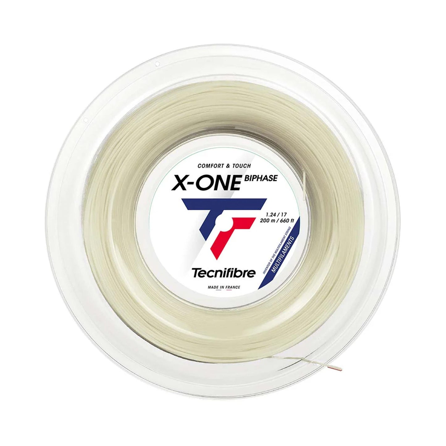 Tecnifibre X-One Biphase 200m Strenge,Rulle-Naturfarvet Tecnifibre X-One Biphase 200m Strenge,Rulle-Naturfarvet