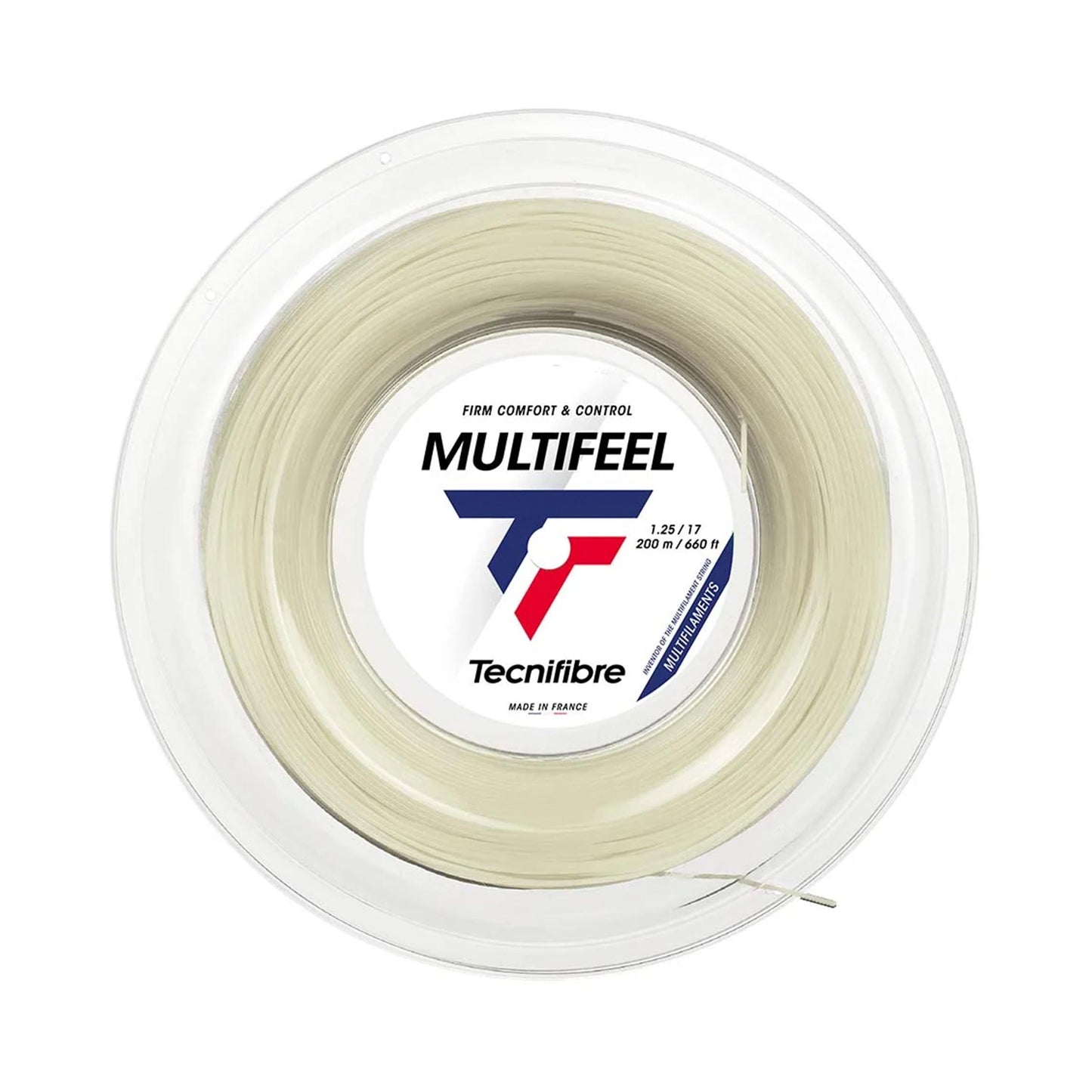 Tecnifibre Multifeel 200m Strenge,Rulle-Naturfarvet Tecnifibre Multifeel 200m Strenge,Rulle-Naturfarvet