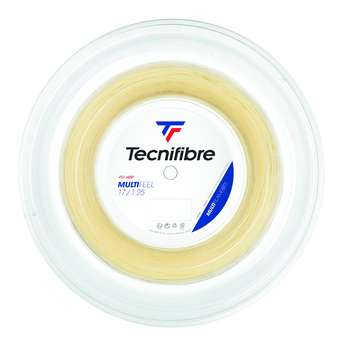 Tecnifibre Multifeel 200m Strenge,Rulle-Naturfarvet Tecnifibre Multifeel 200m Strenge,Rulle-Naturfarvet
