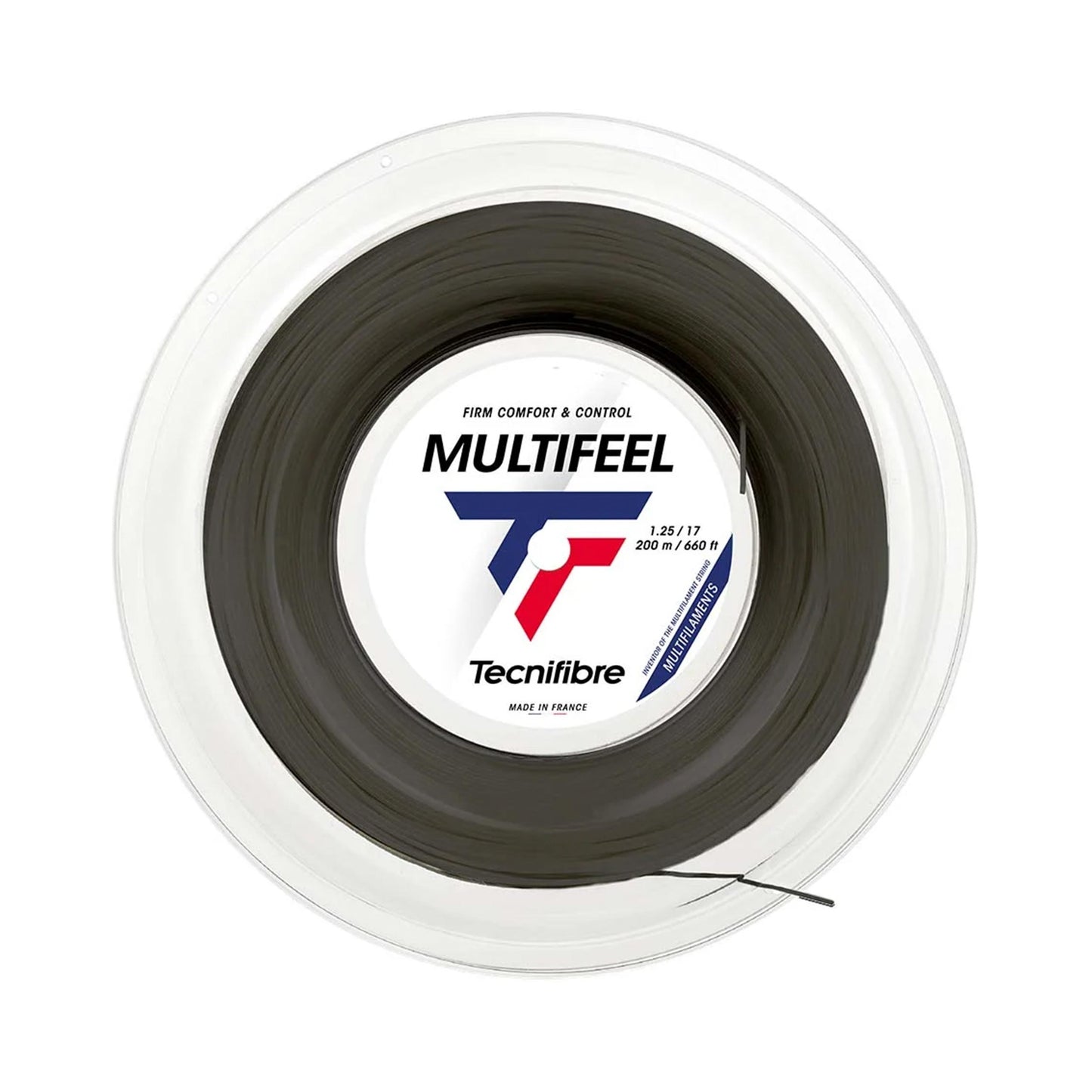 Tecnifibre Multifeel 200m Strenge,Rulle-Sort Tecnifibre Multifeel 200m Strenge,Rulle-Sort