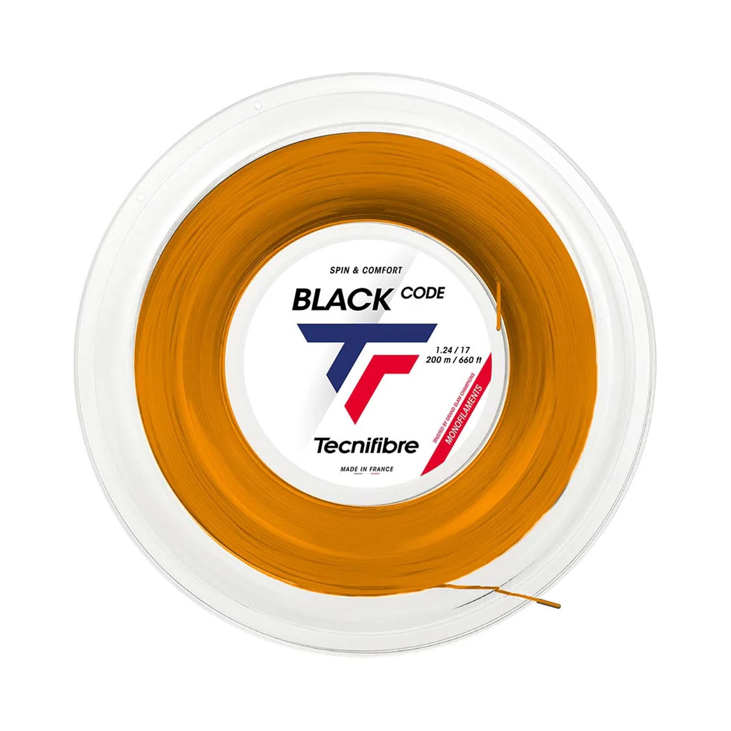 Tecnifibre Black Code Fire 200m Strenge,Rulle-Orange,Rød Tecnifibre Black Code Fire 200m Strenge,Rulle-Orange,Rød