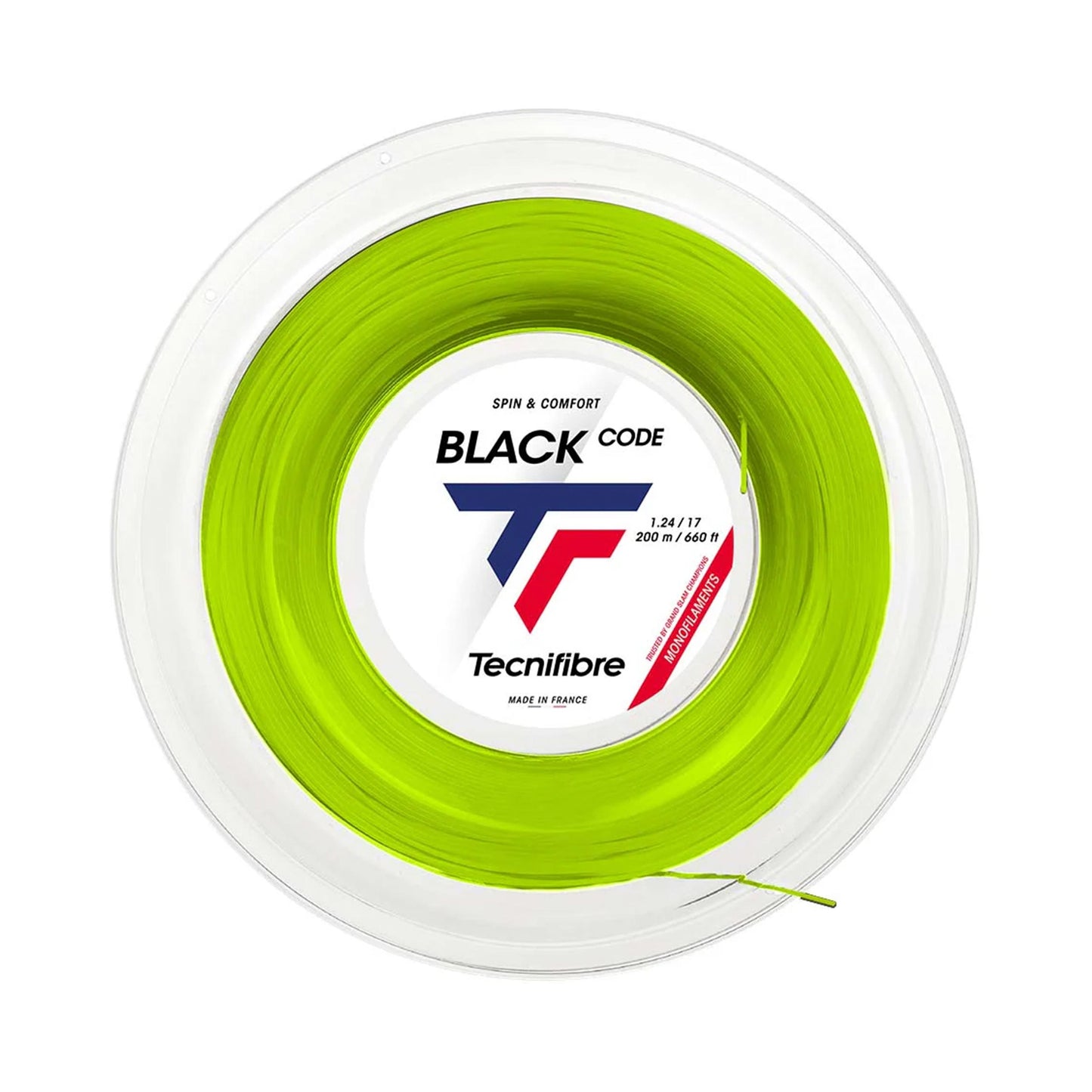 Tecnifibre Black Code 200m Strenge,Rulle-Lime Tecnifibre Black Code 200m Strenge,Rulle-Lime