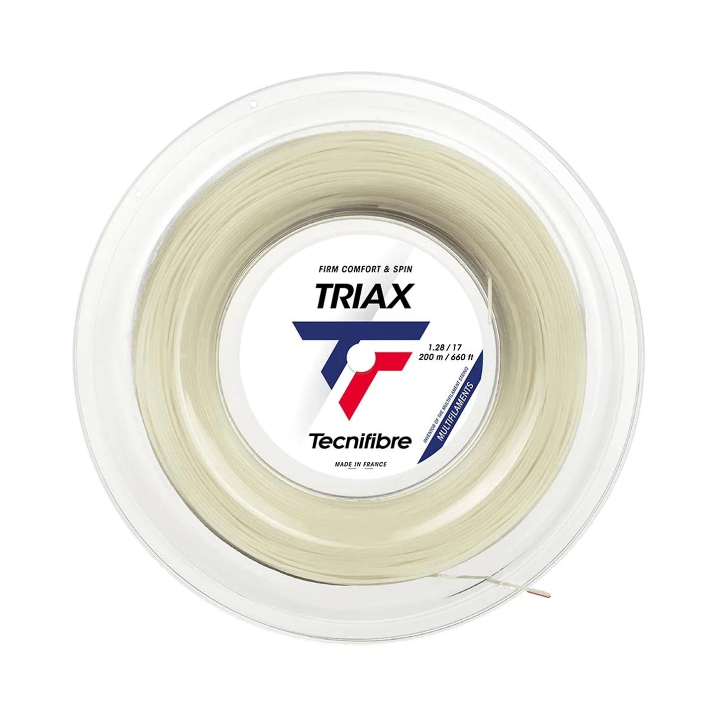Tecnifibre Triax Strenge,Rulle 200m-Naturfarvet Tecnifibre Triax Strenge,Rulle 200m-Naturfarvet
