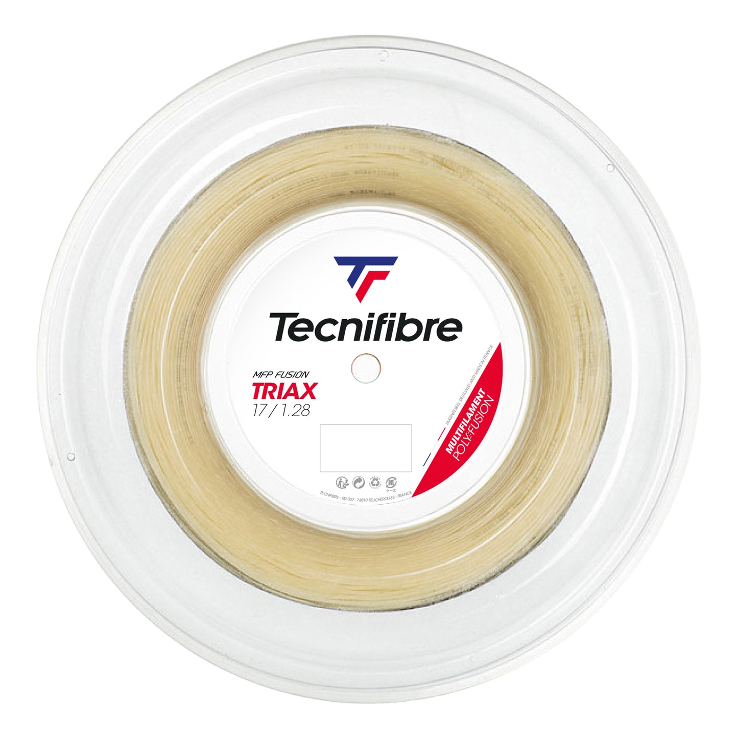 Tecnifibre Triax Strenge,Rulle 200m-Naturfarvet Tecnifibre Triax Strenge,Rulle 200m-Naturfarvet