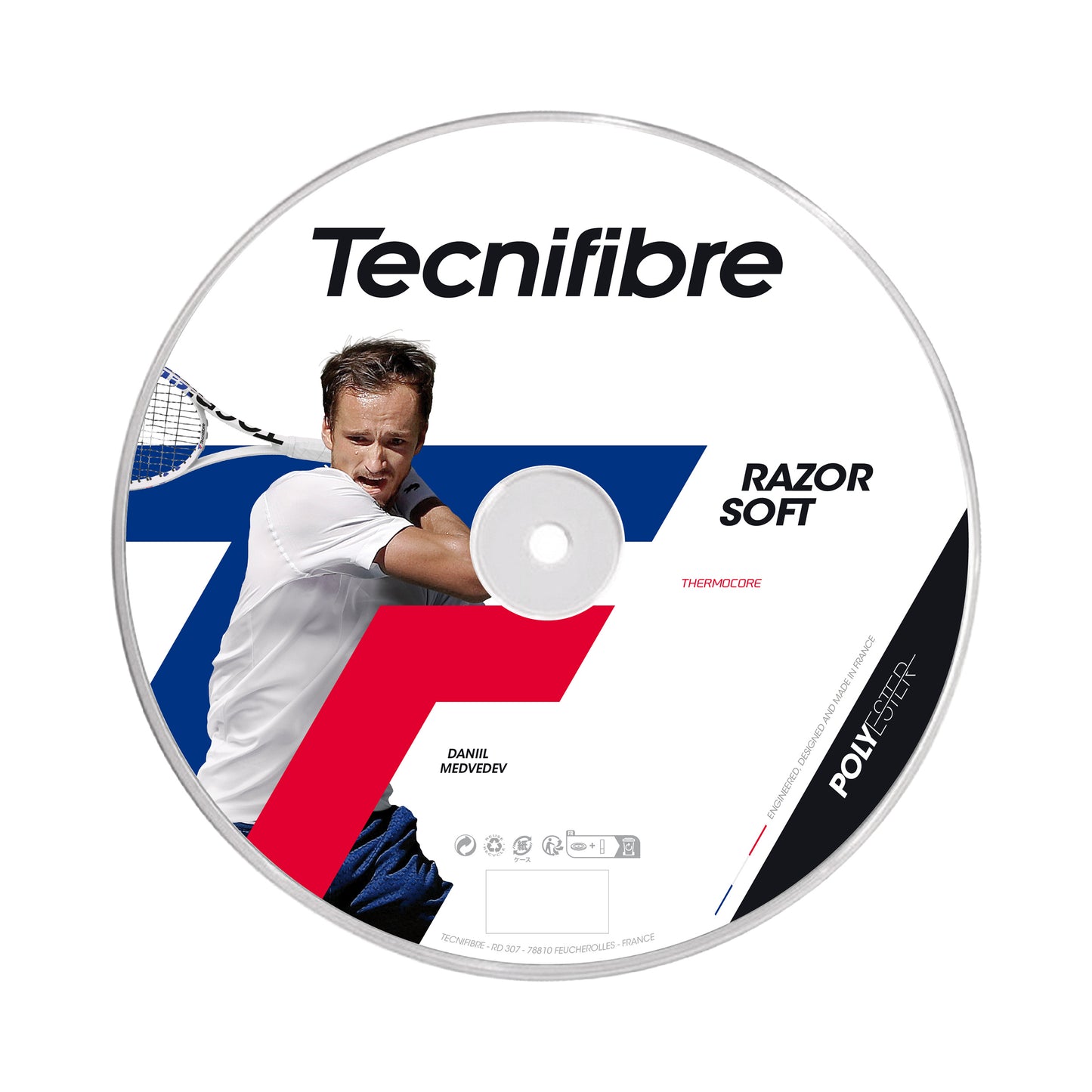 Tecnifibre Razor Soft 200m Strenge,Rulle-Grå Tecnifibre Razor Soft 200m Strenge,Rulle-Grå