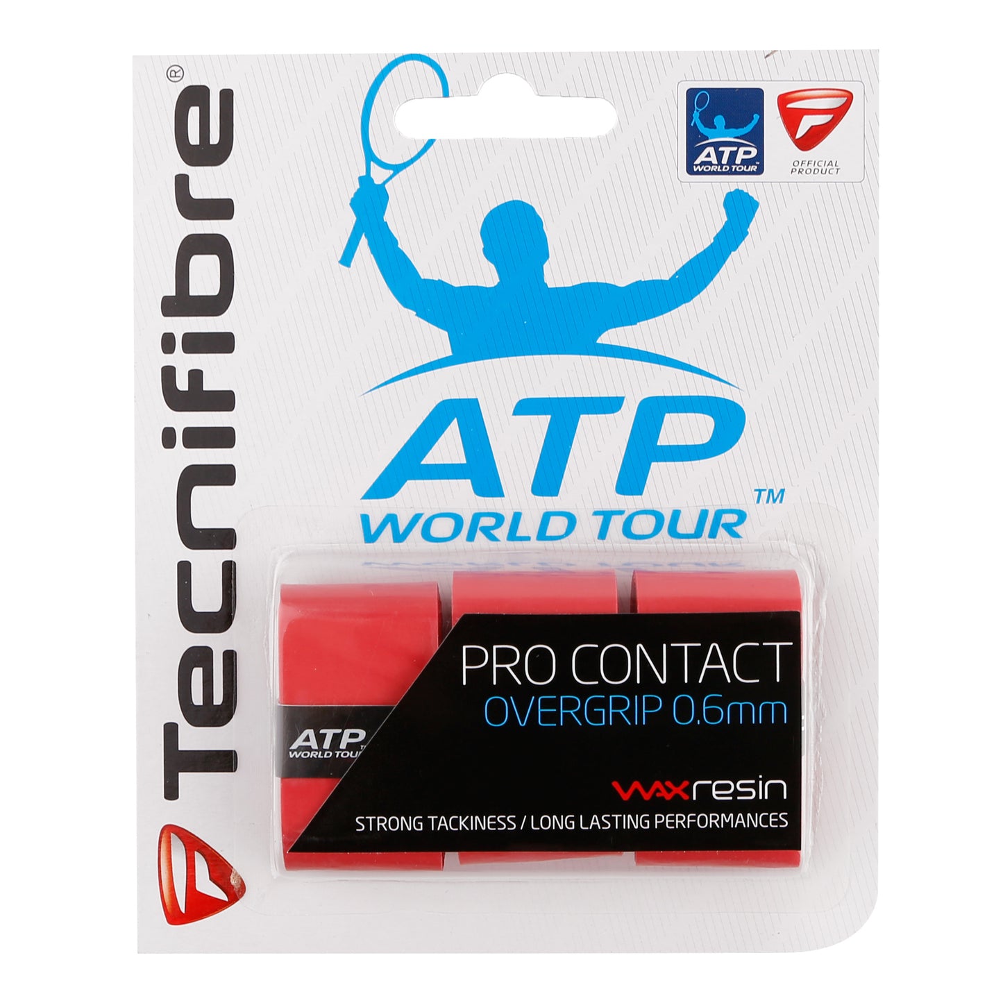 Tecnifibre Contact Pro 3er Pakke Med 3-Rød Tecnifibre Contact Pro 3er Pakke Med 3-Rød