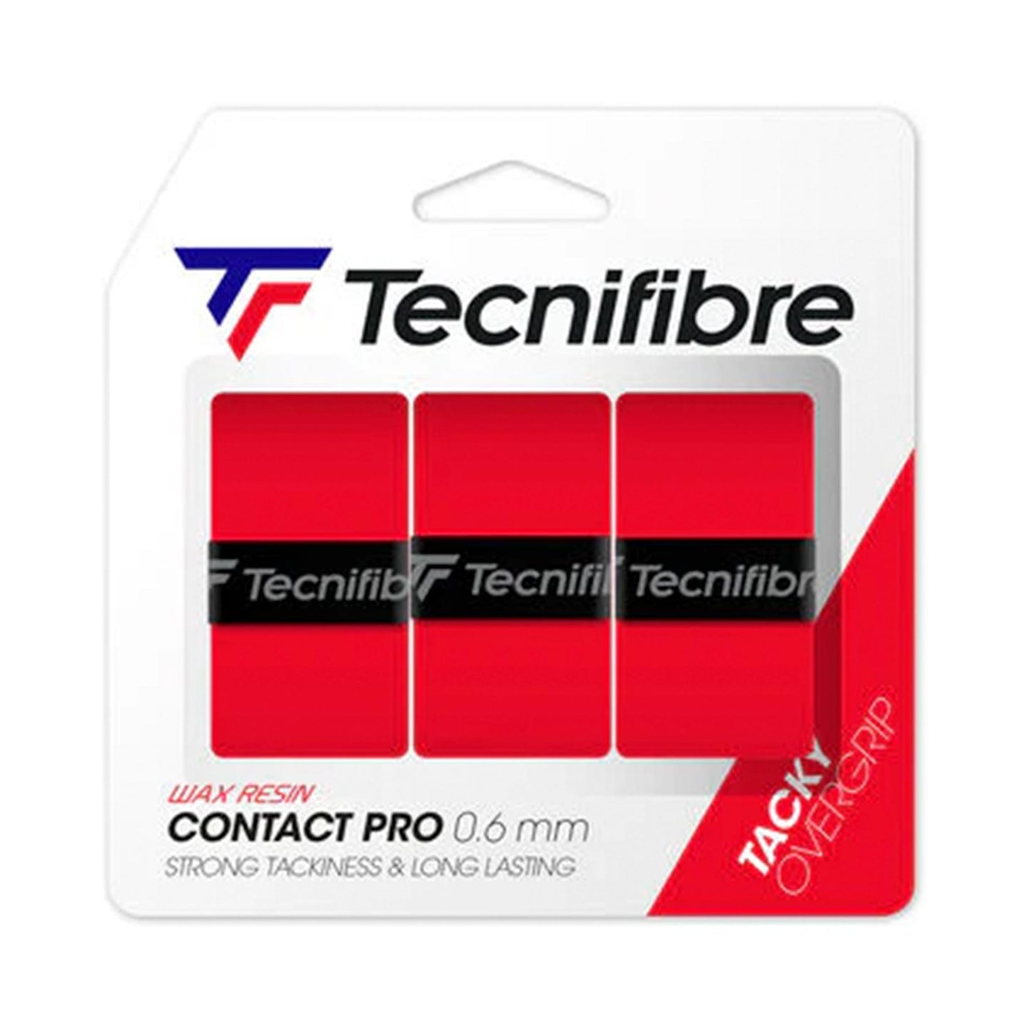 Tecnifibre Contact Pro 3er Pakke Med 3-Rød Tecnifibre Contact Pro 3er Pakke Med 3-Rød