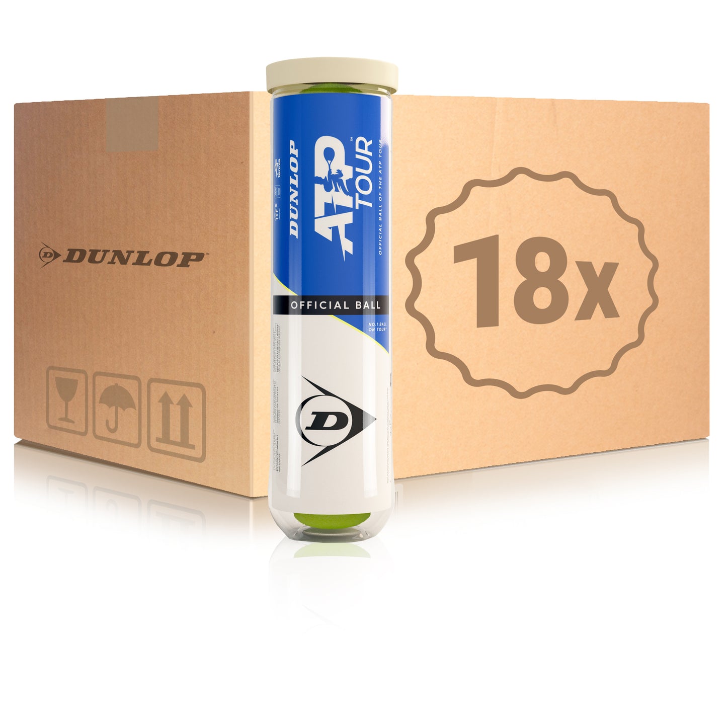 Dunlop 18x dåse med 4 ATP I karton Dunlop 18x dåse med 4 ATP I karton