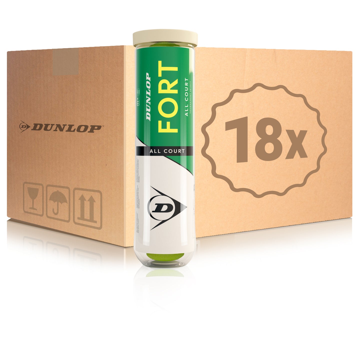 Dunlop 18x dåse med 4 Fort All Court Dunlop 18x dåse med 4 Fort All Court