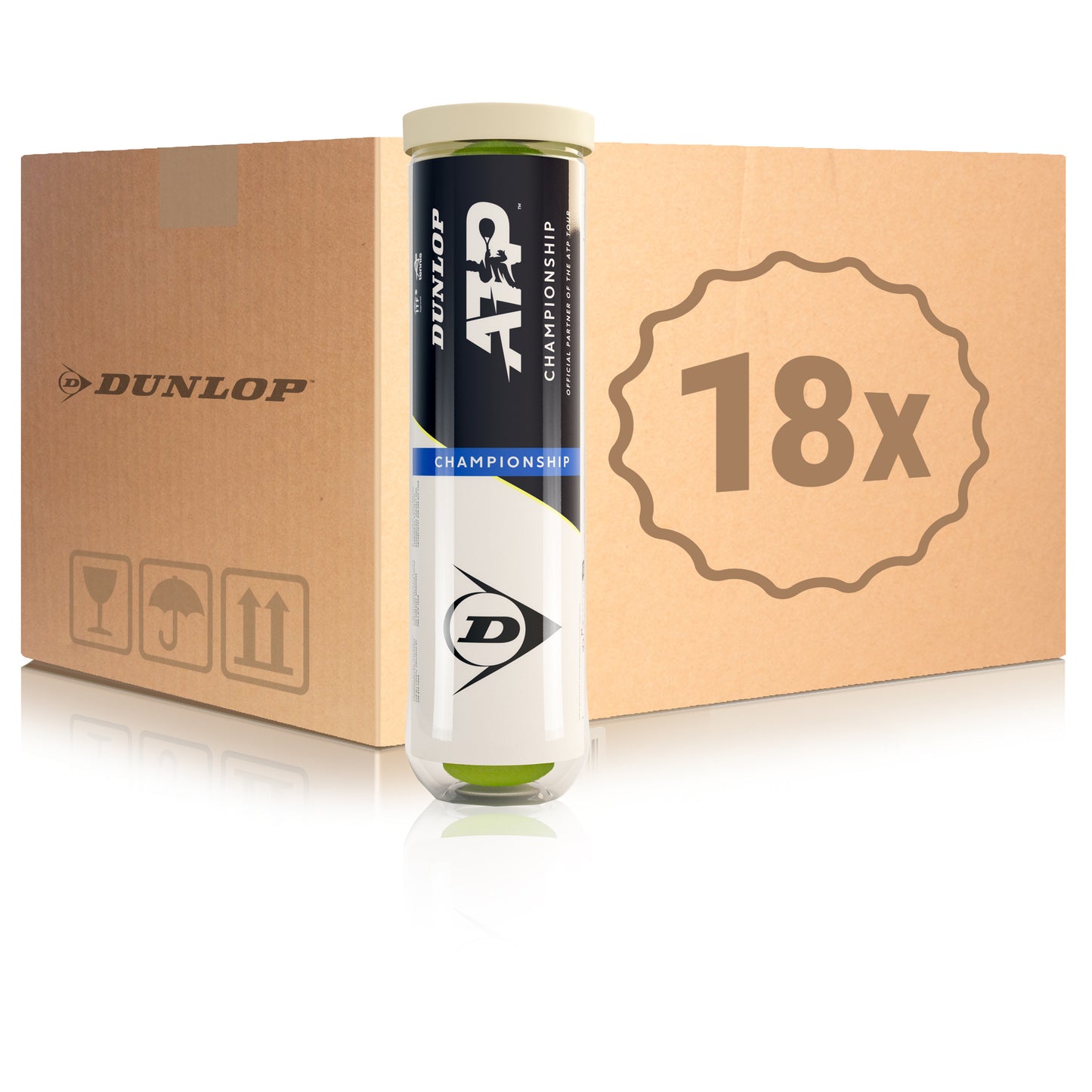 Dunlop 18x dåse med 4 ATP Championship I karton Dunlop 18x dåse med 4 ATP Championship I karton