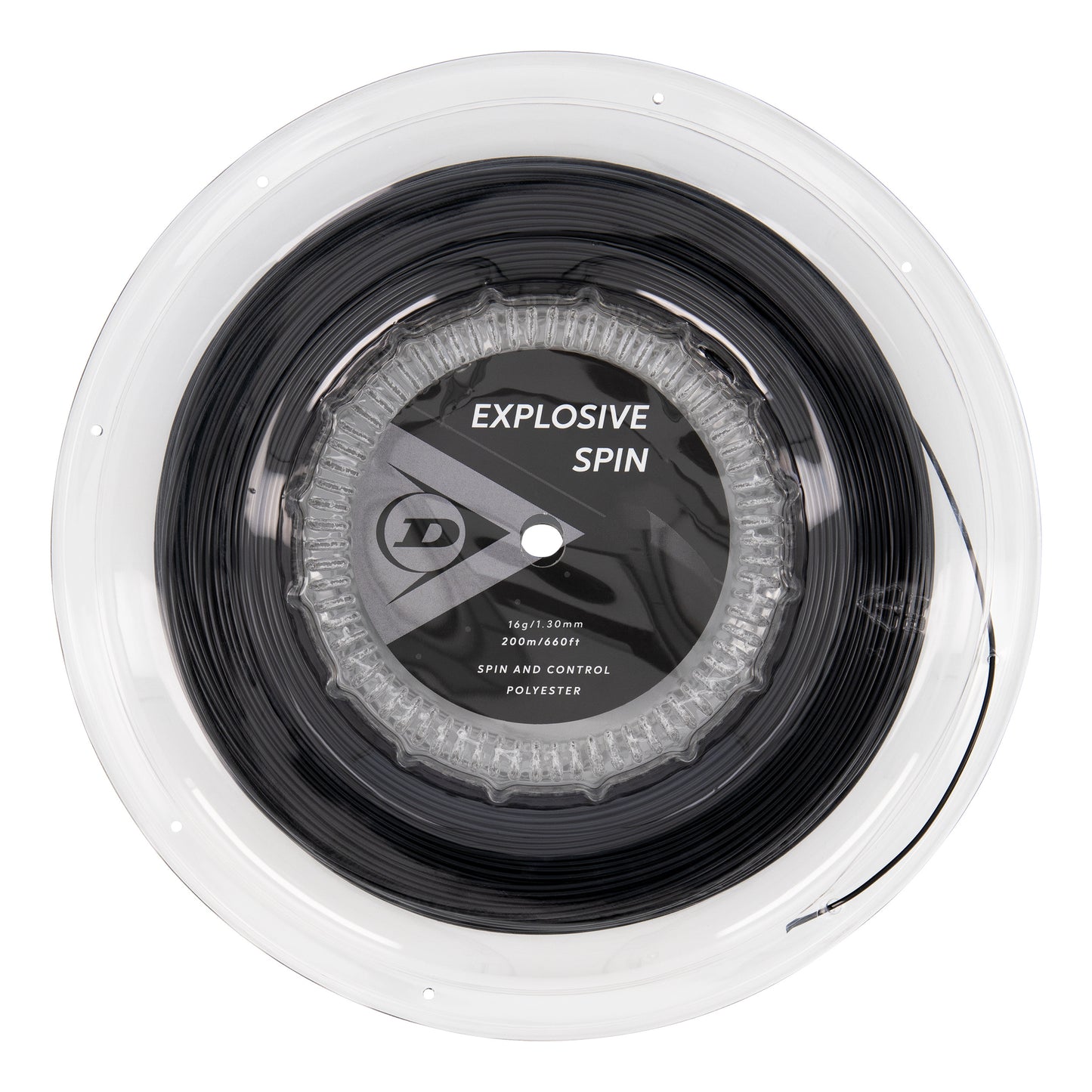 Dunlop Explosive Spin Strenge,Rulle 200m-Sort Dunlop Explosive Spin Strenge,Rulle 200m-Sort