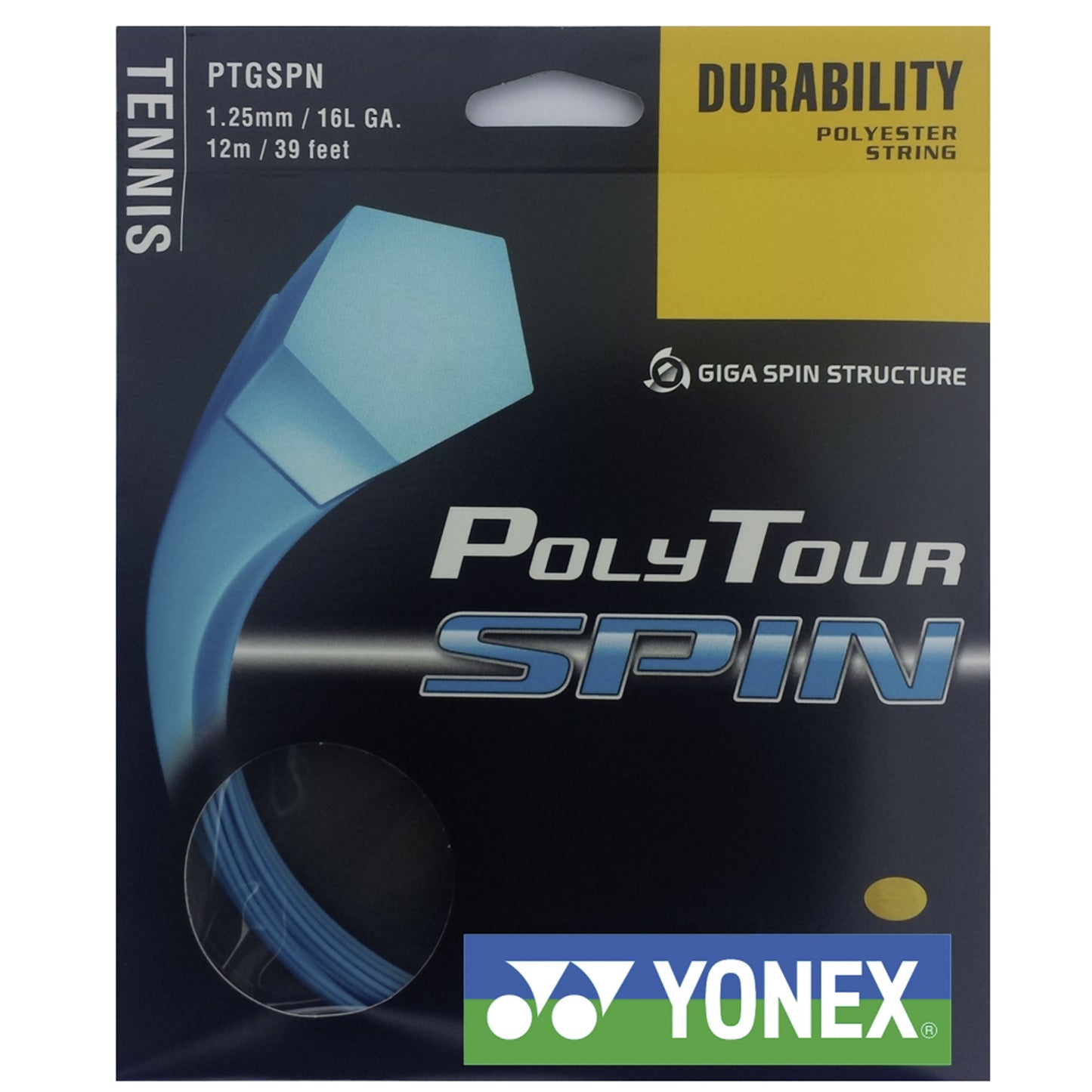 Yonex Poly Tour Spin Strengesæt 12m - blå Yonex Poly Tour Spin Strengesæt 12m - blå