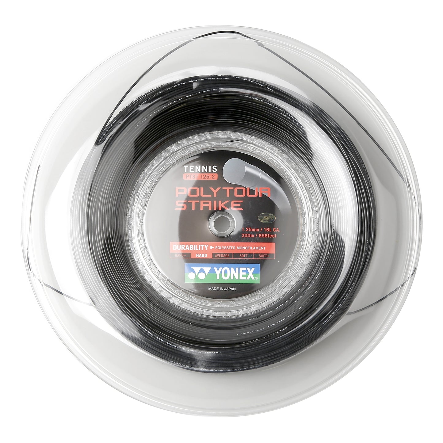 Yonex Poly Tour Strike Strenge, rulle 200m - sort Yonex Poly Tour Strike Strenge, rulle 200m - sort