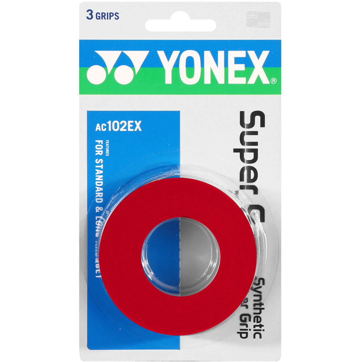 Yonex Super Grap Pakke med 3 - rød Yonex Super Grap Pakke med 3 - rød