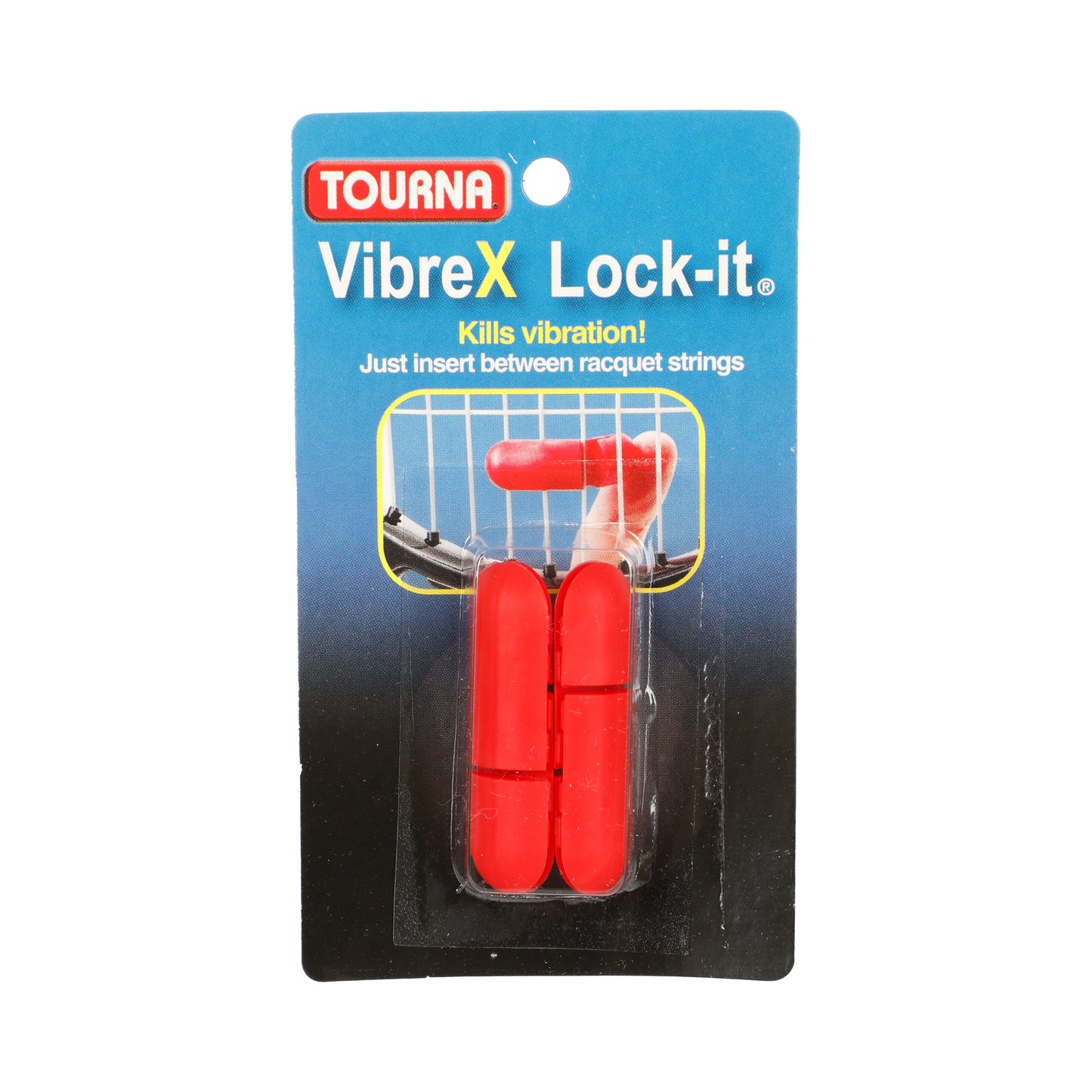 Tourna Vibrex Lock Dæmper Pakke Med 2-Rød Tourna Vibrex Lock Dæmper Pakke Med 2-Rød