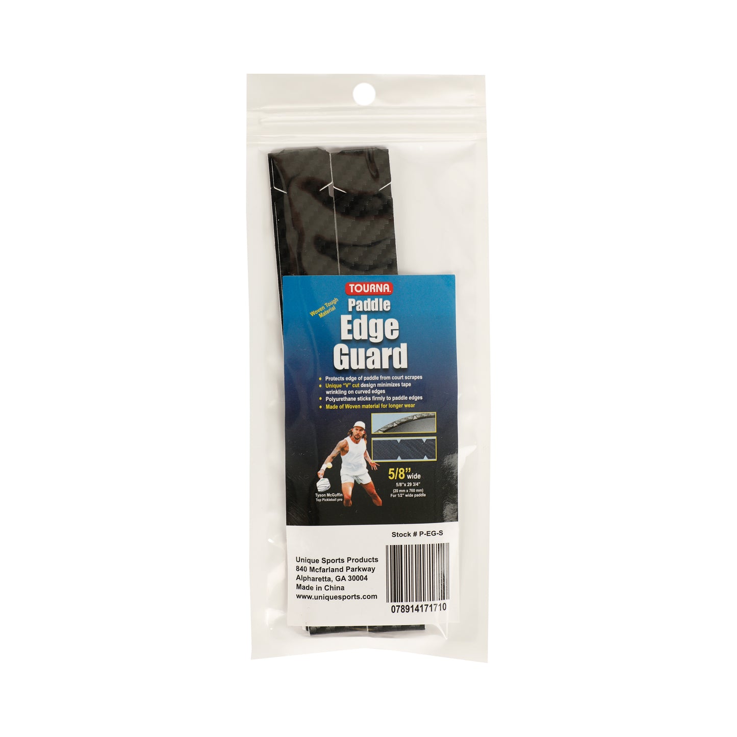 Tourna Padel Edge Guard Wooven 15mm Beskyttelsestape Til Pickleball-ramme-Sort Tourna Padel Edge Guard Wooven 15mm Beskyttelsestape Til Pickleball-ramme-Sort