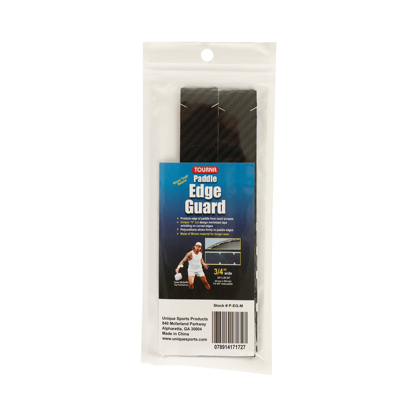 Tourna Padel Edge Guard Wooven 16mm Beskyttelsestape Til Pickleball-ramme-Sort Tourna Padel Edge Guard Wooven 16mm Beskyttelsestape Til Pickleball-ramme-Sort