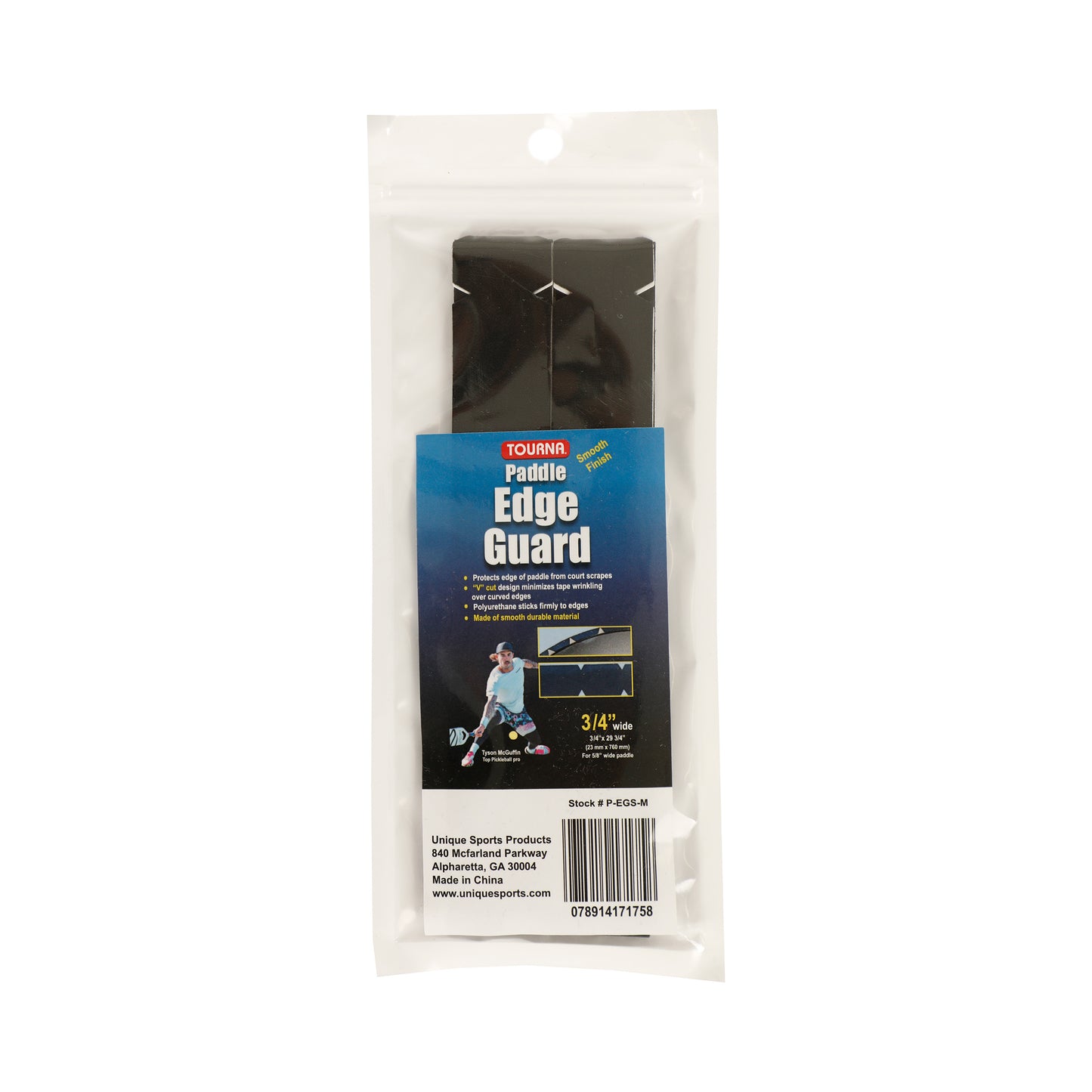Tourna Padel Edge Guard 16mm Beskyttelsestape Til Pickleball-ramme-Sort Tourna Padel Edge Guard 16mm Beskyttelsestape Til Pickleball-ramme-Sort