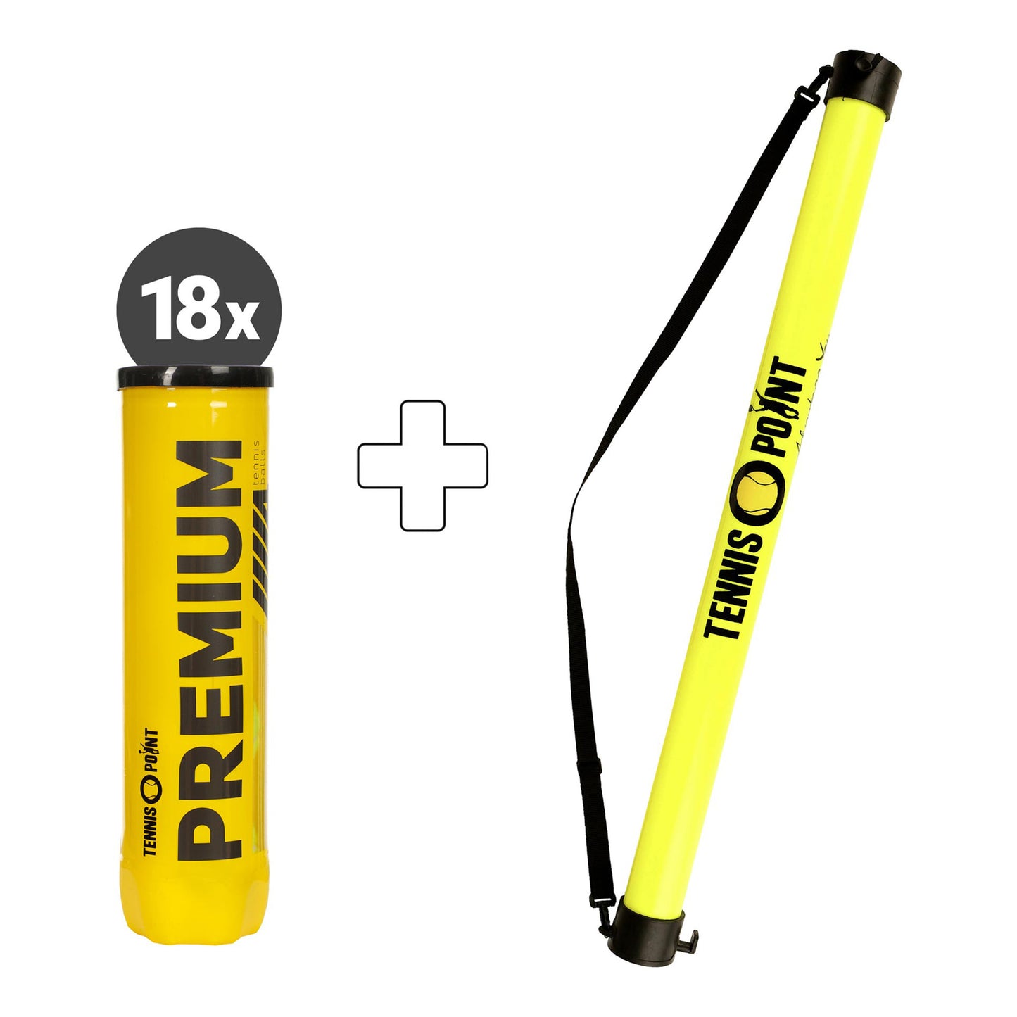 Tennis-Point 18x dåse med 4 Premium Plus boldsamlerør Tennis-Point 18x dåse med 4 Premium Plus boldsamlerør
