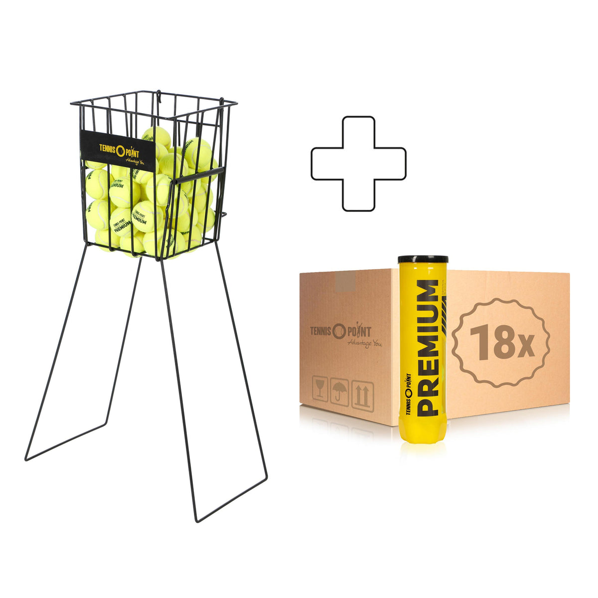 Tennis-Point 18x dåse med 4 Premium Plus boldkurv Tennis-Point 18x dåse med 4 Premium Plus boldkurv