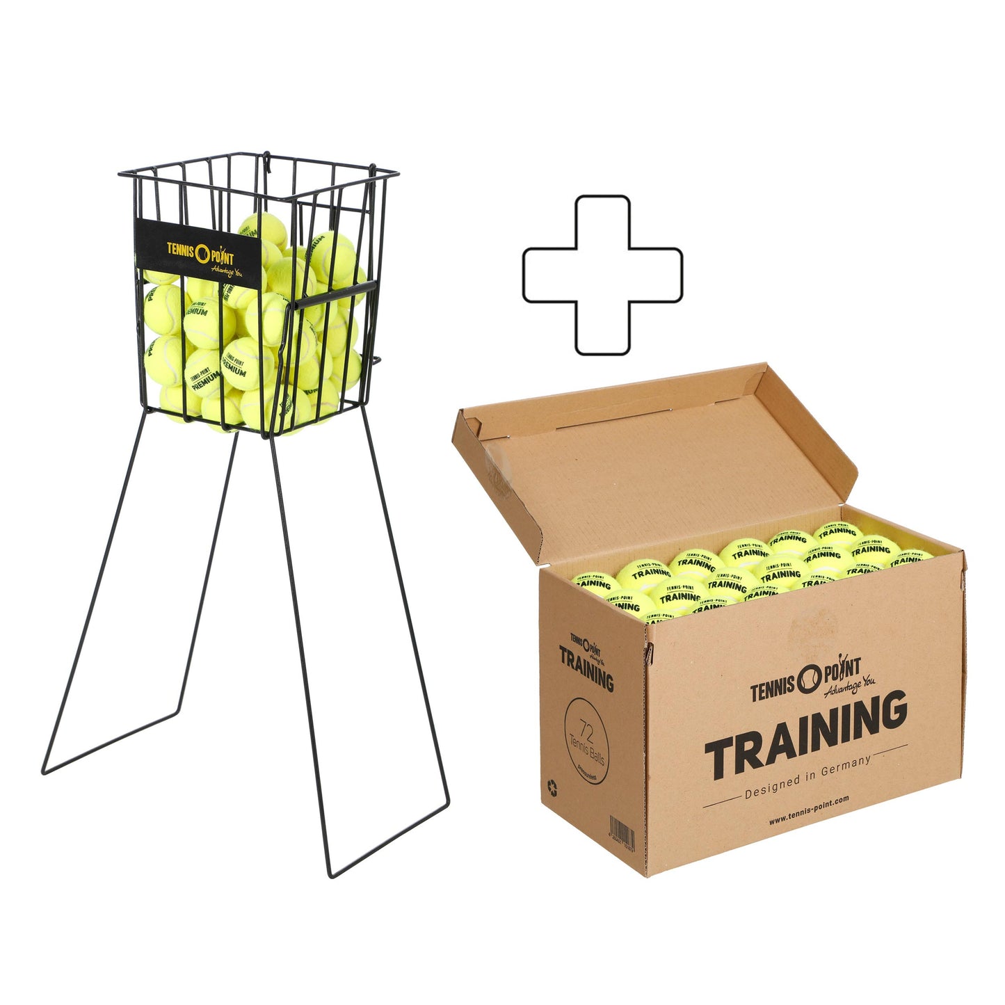 Tennis-Point Boks med 72 Training Plus boldkurv Tennis-Point Boks med 72 Training Plus boldkurv