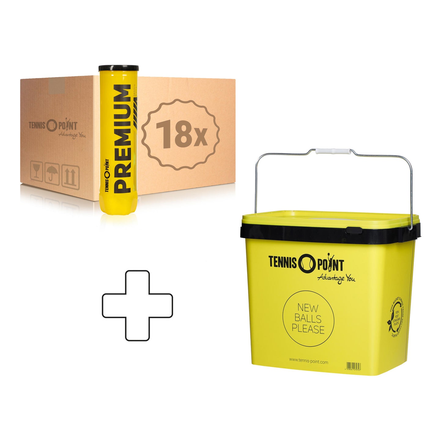 Tennis-Point 18x dåse med 4 Premium Tennisball Tennis-Point 18x dåse med 4 Premium Tennisball