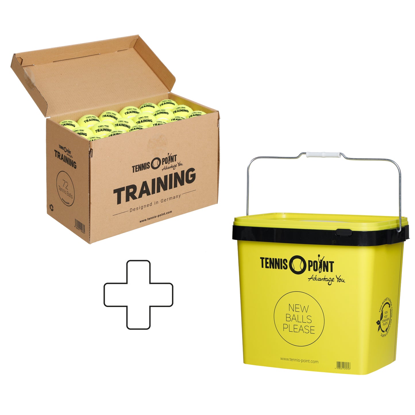 Tennis-Point Boks med 72 Training Plus boldspand Tennis-Point Boks med 72 Training Plus boldspand