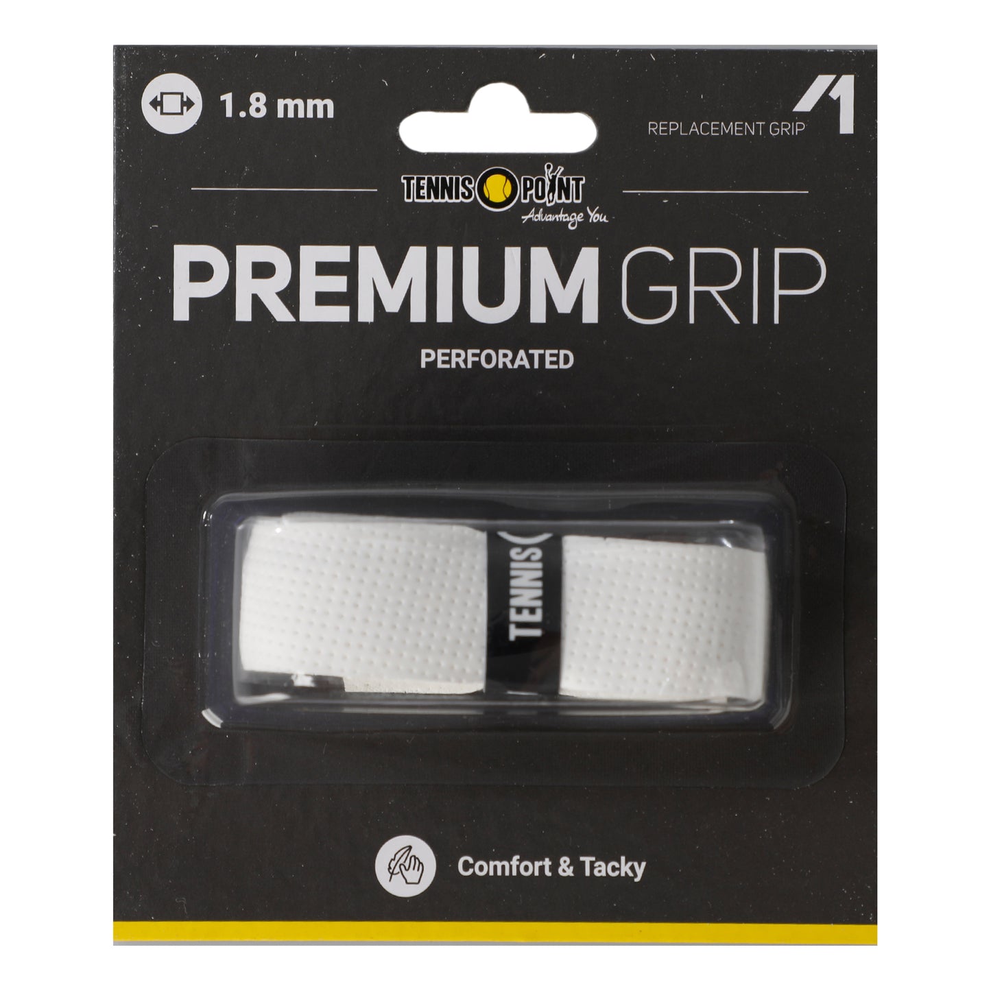 Tennis-Point Premium Grip Perforated Pakke Med 1-Hvid Tennis-Point Premium Grip Perforated Pakke Med 1-Hvid