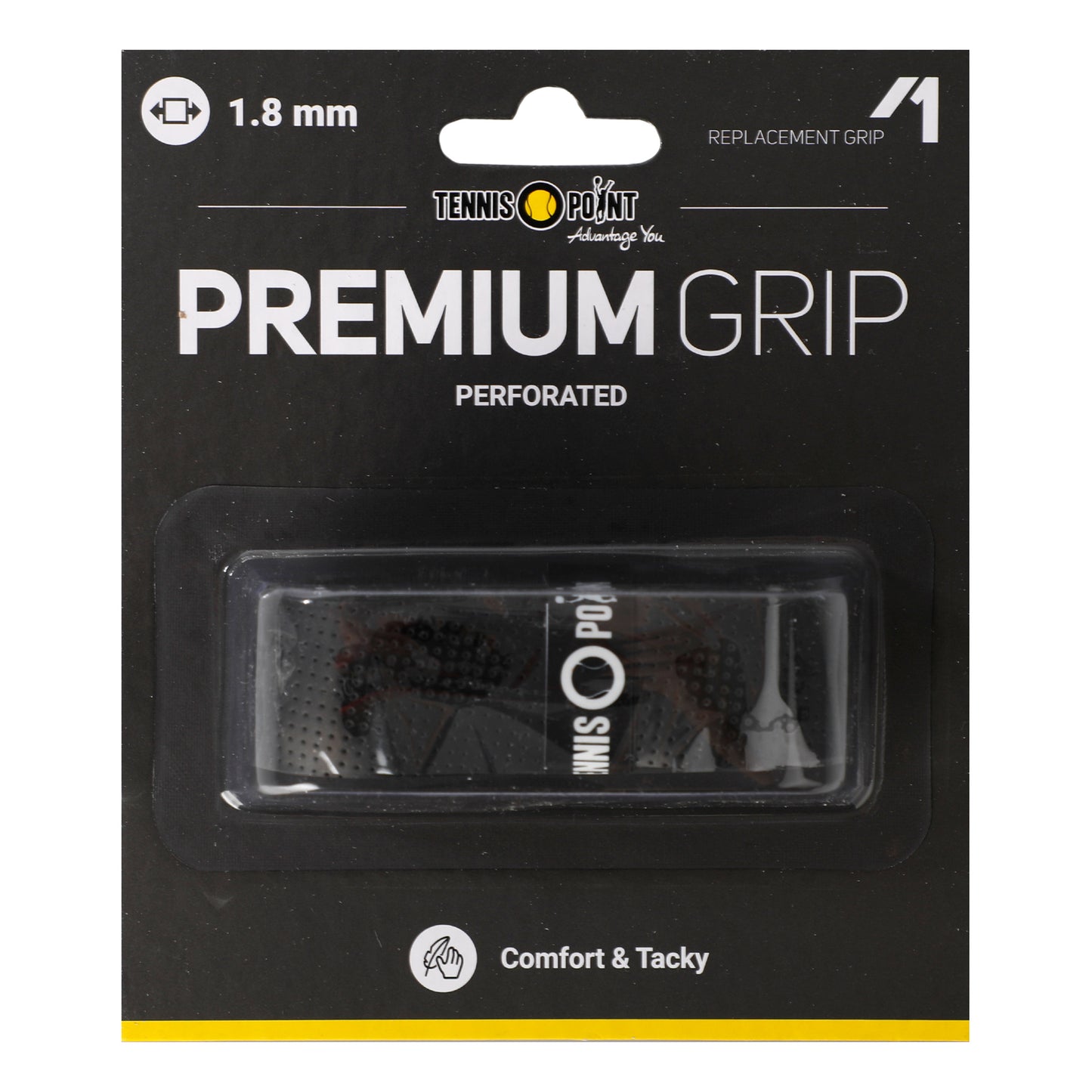 Tennis-Point Premium Grip Perforated Pakke Med 1-Sort Tennis-Point Premium Grip Perforated Pakke Med 1-Sort