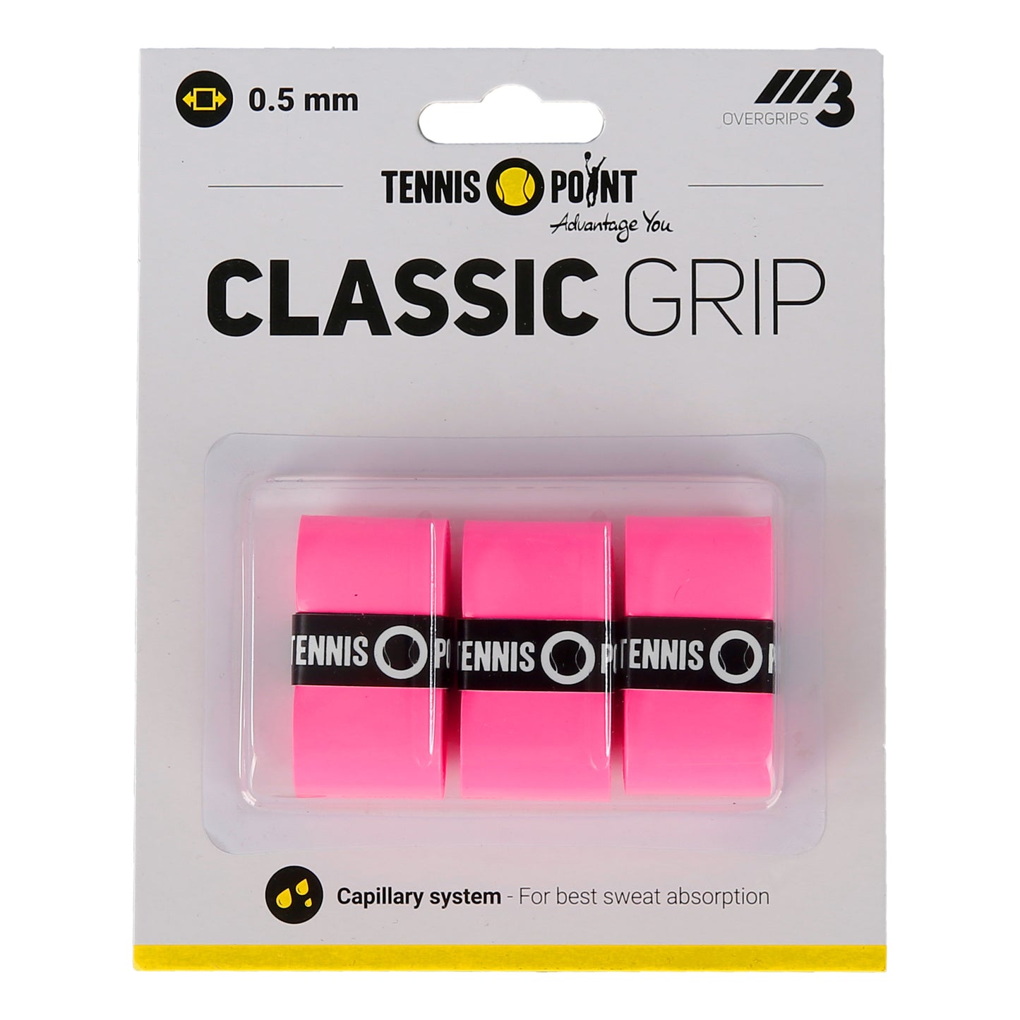 Tennis-Point Classic Grip Pakke med 3 - pink Tennis-Point Classic Grip Pakke med 3 - pink
