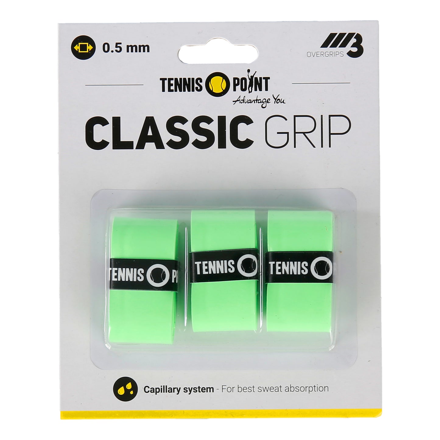 Tennis-Point Classic Grip Pakke med 3 - grøn Tennis-Point Classic Grip Pakke med 3 - grøn