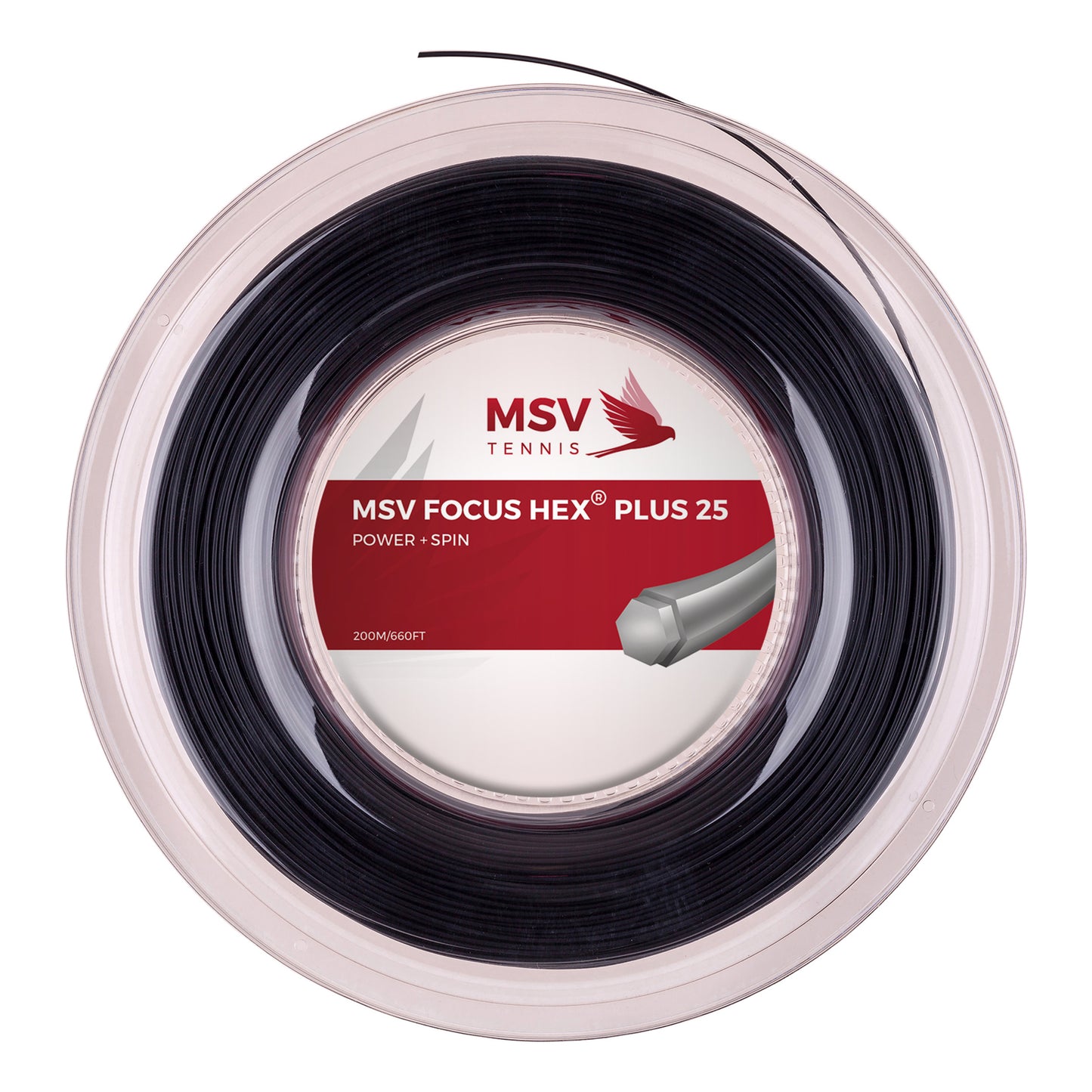 MSV Focus-HEX Plus 25 Strenge,Rulle 200m-Sort MSV Focus-HEX Plus 25 Strenge,Rulle 200m-Sort