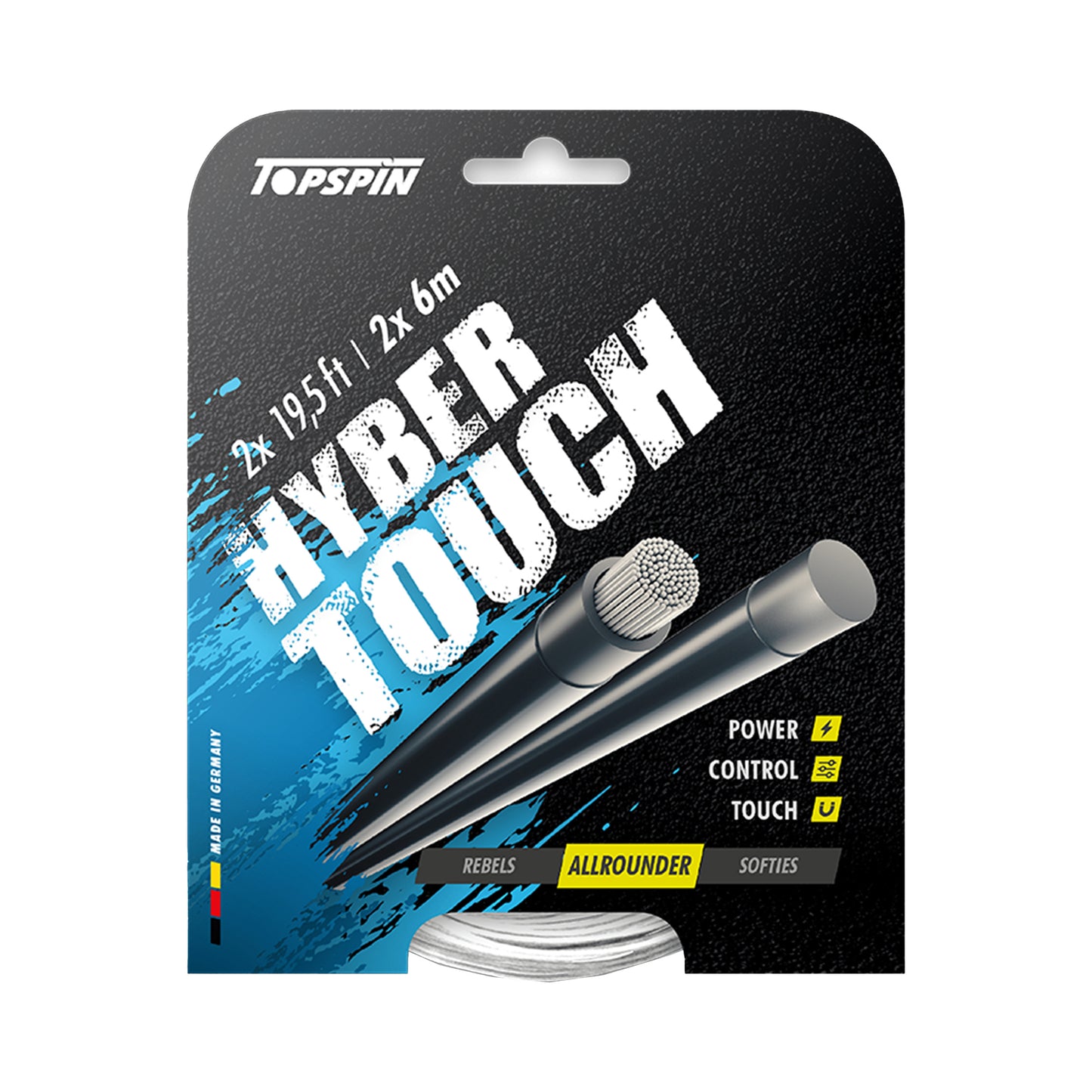 Topspin Hyber Touch 2 X 6m Strengesæt-Hvid Topspin Hyber Touch 2 X 6m Strengesæt-Hvid
